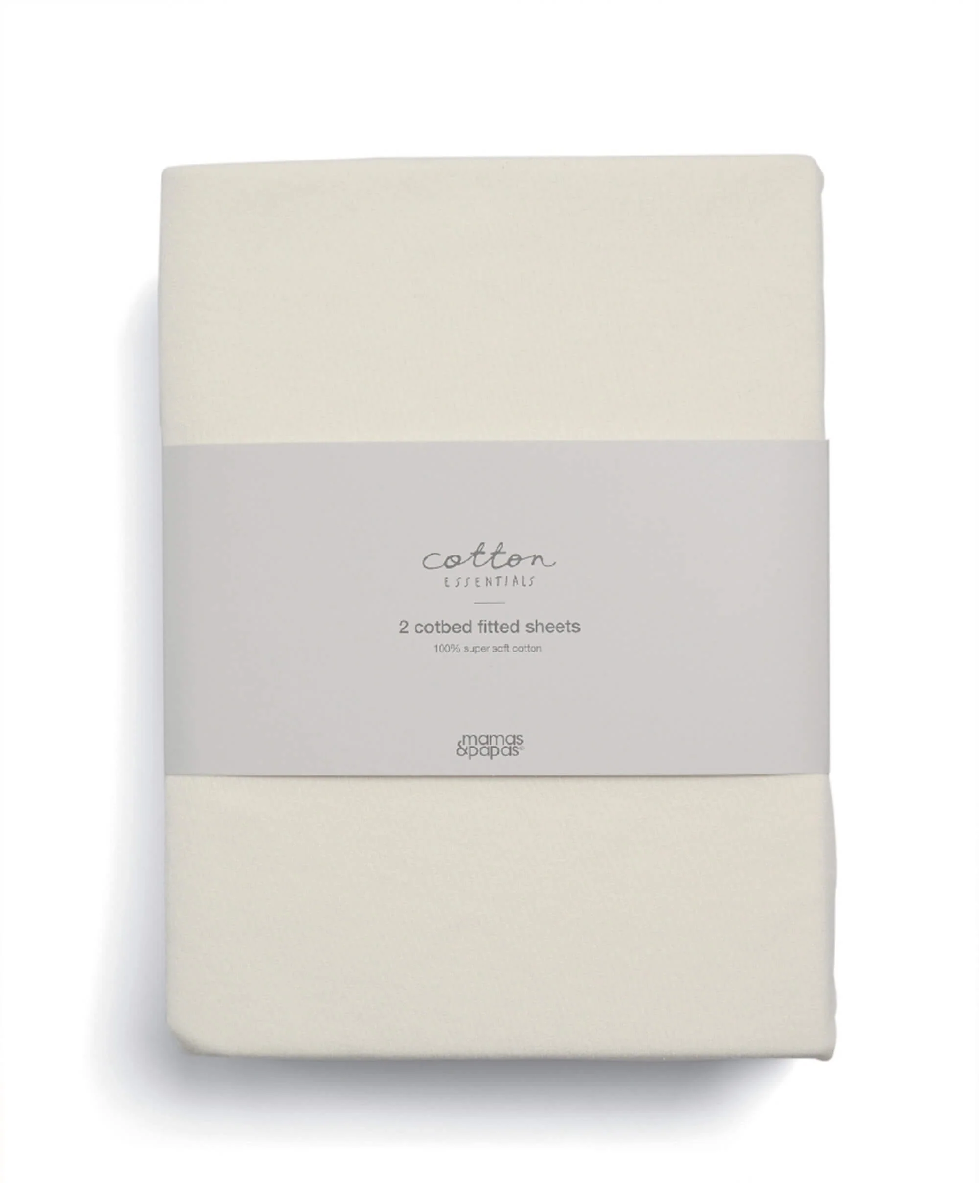 Cotton Essentials Cotbed Fitted Sheets (2 pack) - Cream - Image 7