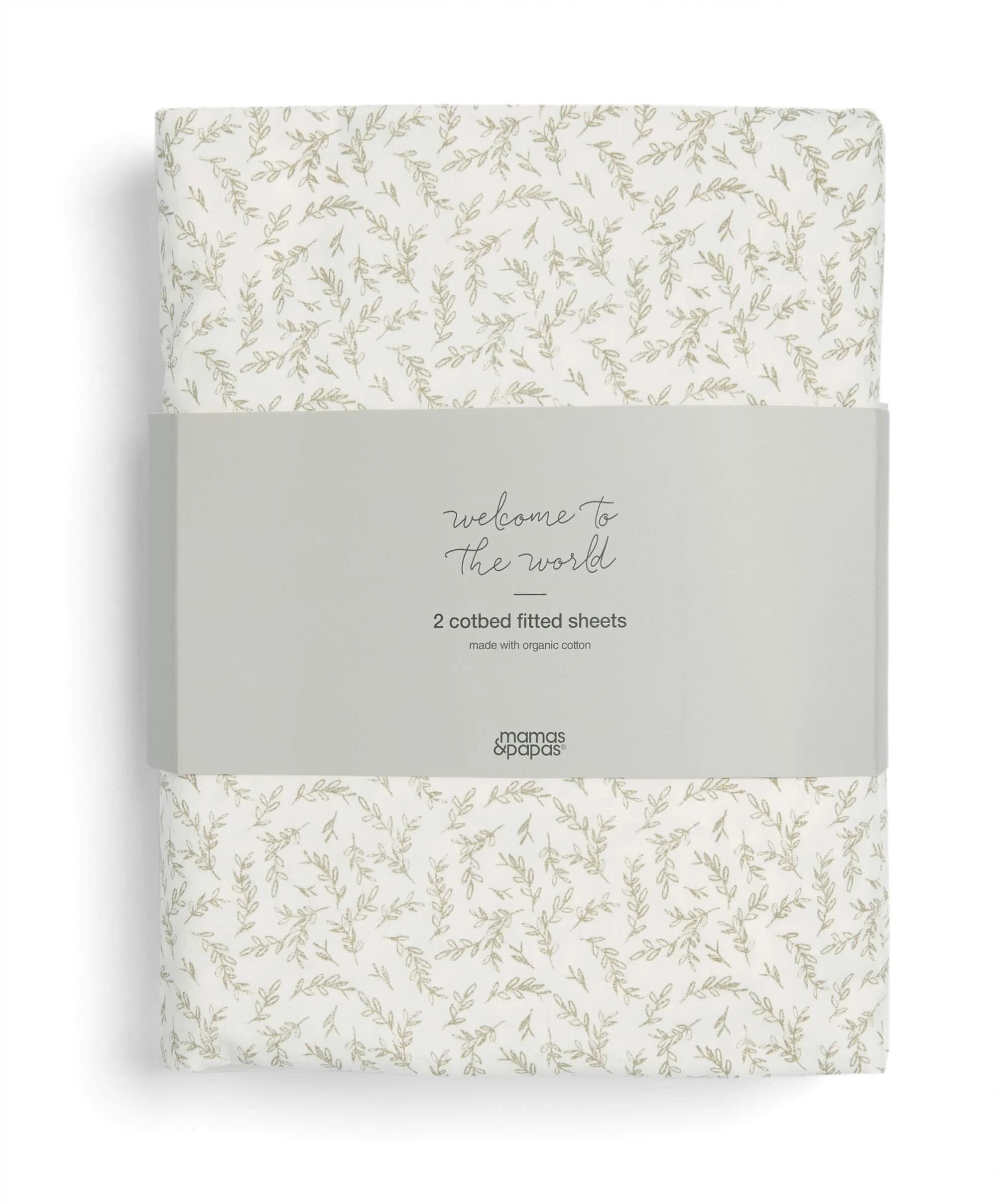 Cotbed Fitted Sheets (2 pack) Seed/Leaf - Welcome to the World Seedling - Image 3
