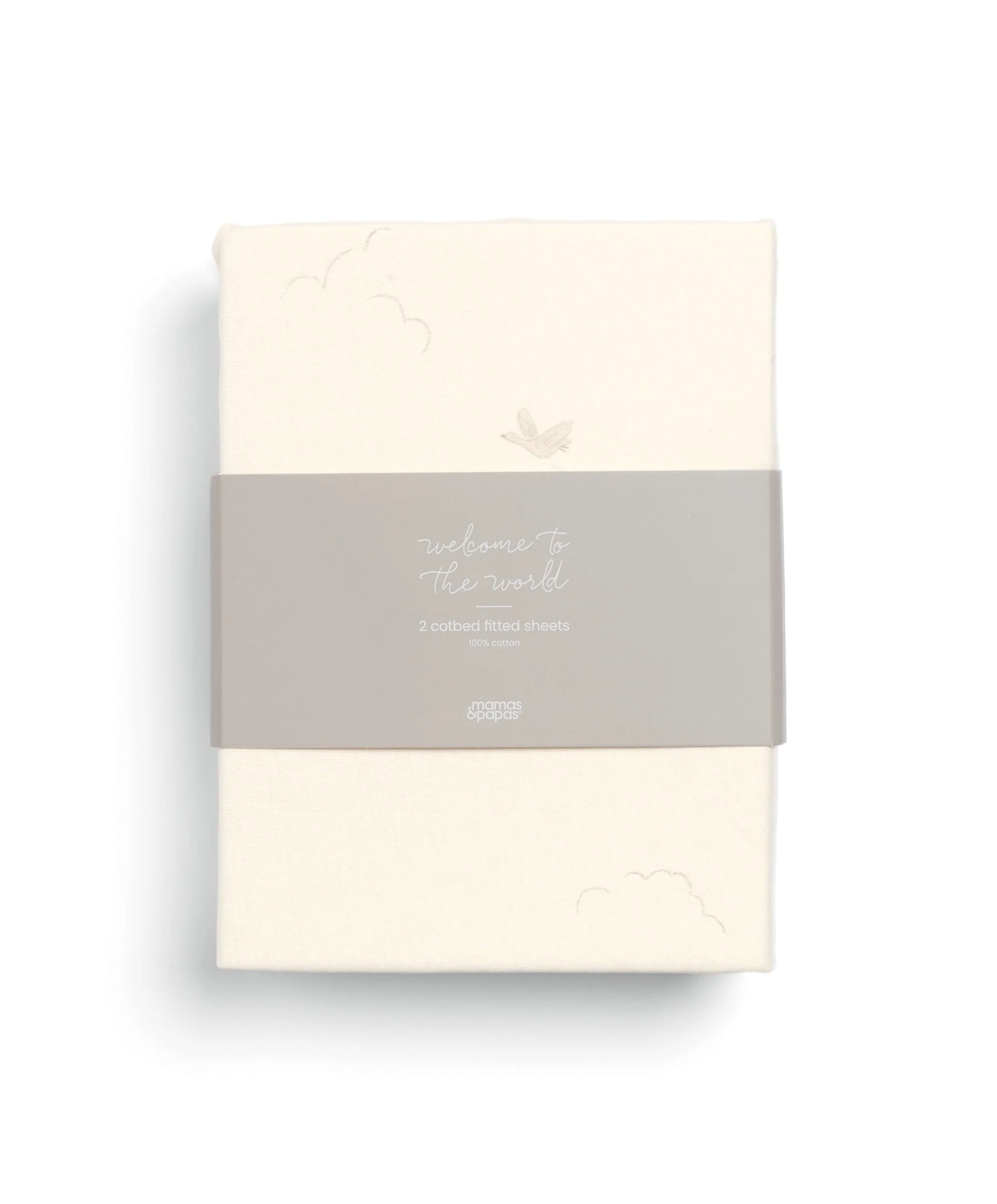 Cotbed Fitted Sheets (2 pack) Welcome to the World Duckling - Cream - Image 3