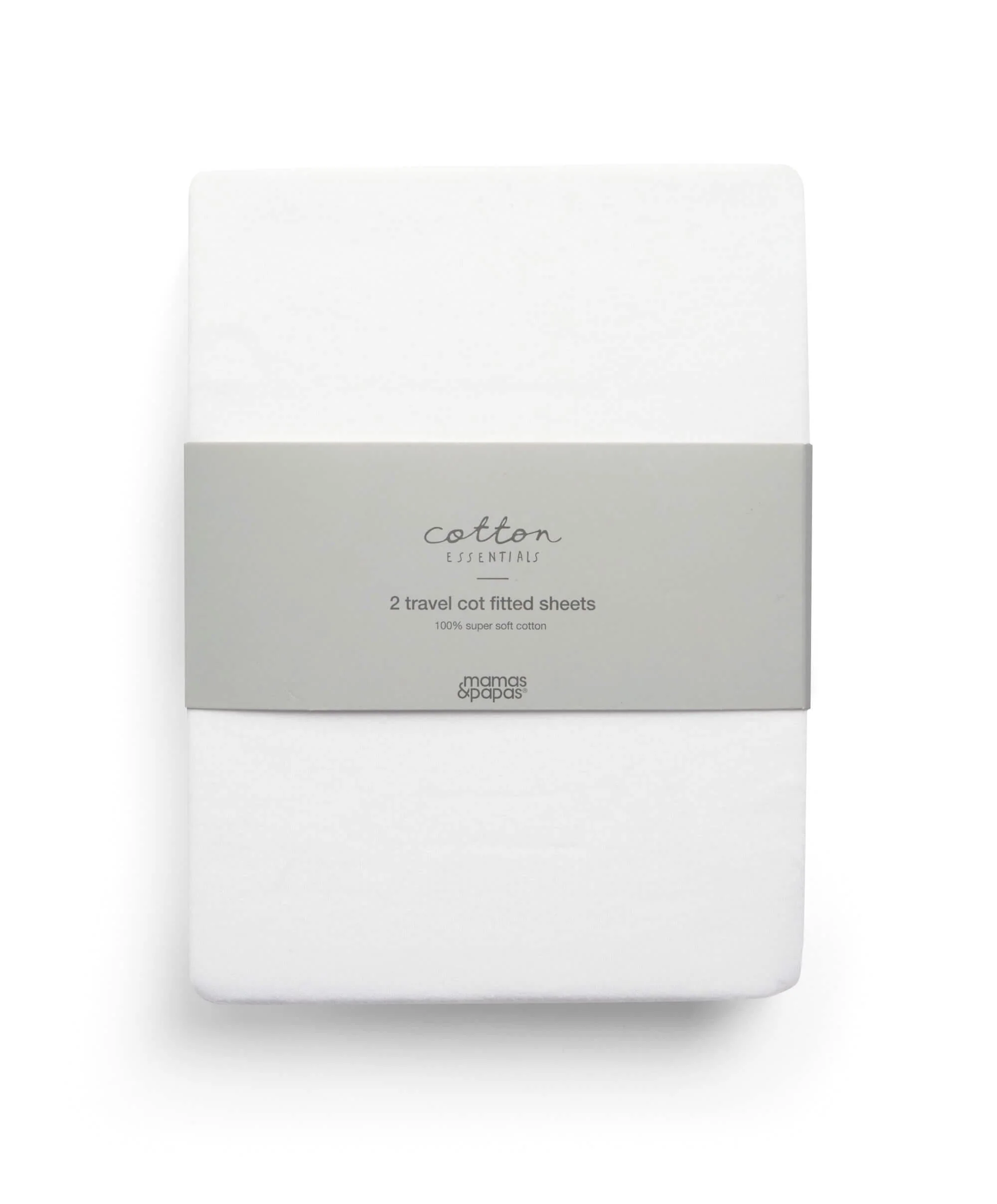 Travel Cot Fitted Sheets (2 Pack) - White - Image 2