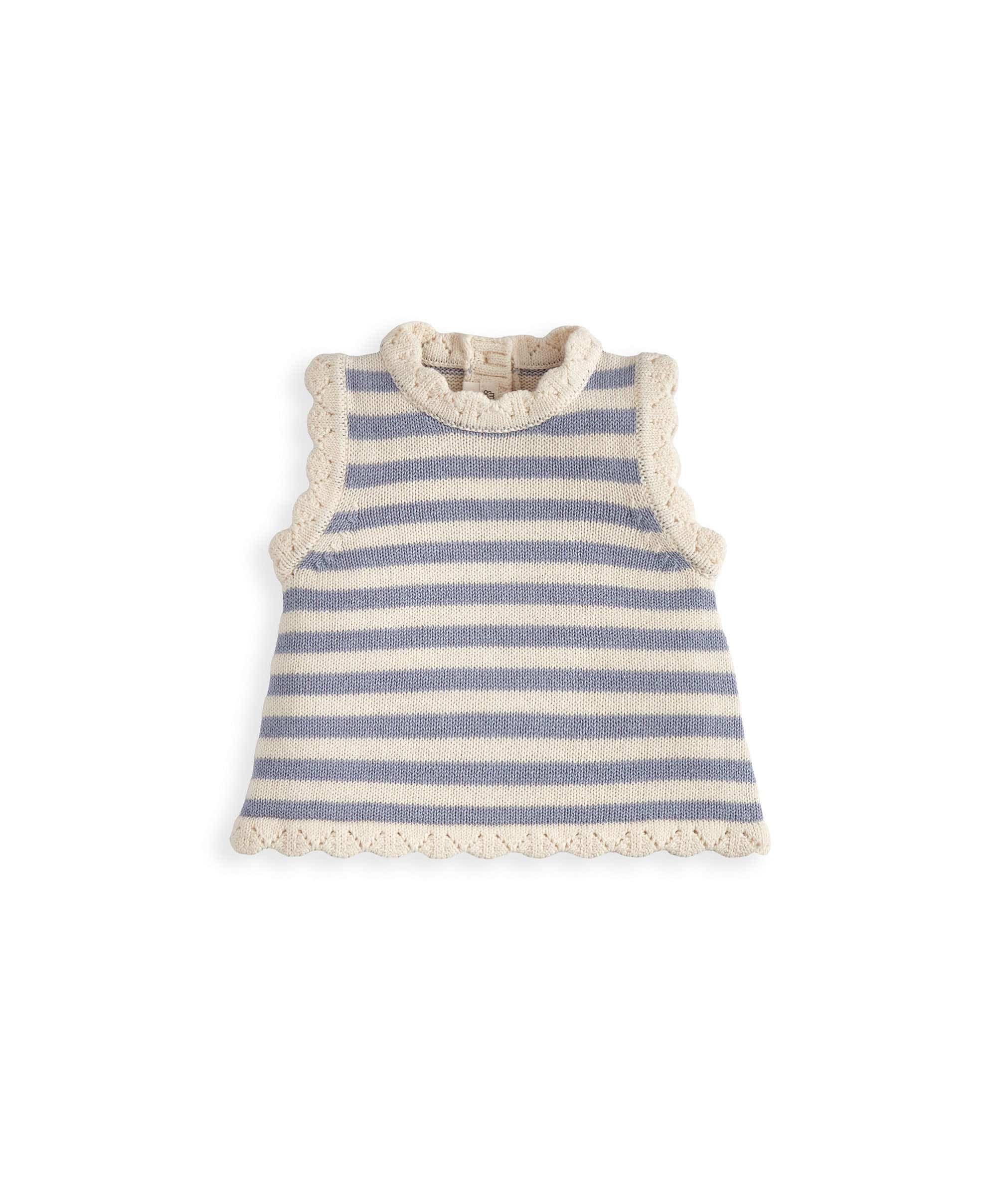 Blue Striped Knitted Top & Shorts - Image 3