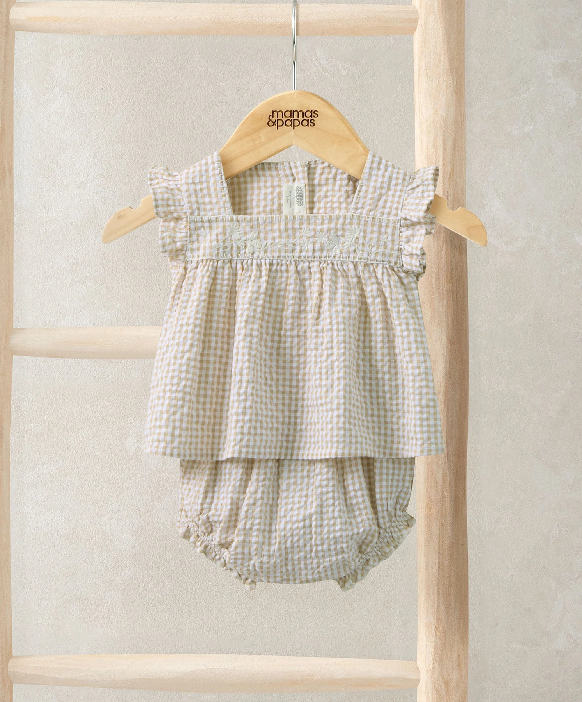 Pink Gingham Blouse & Bloomers