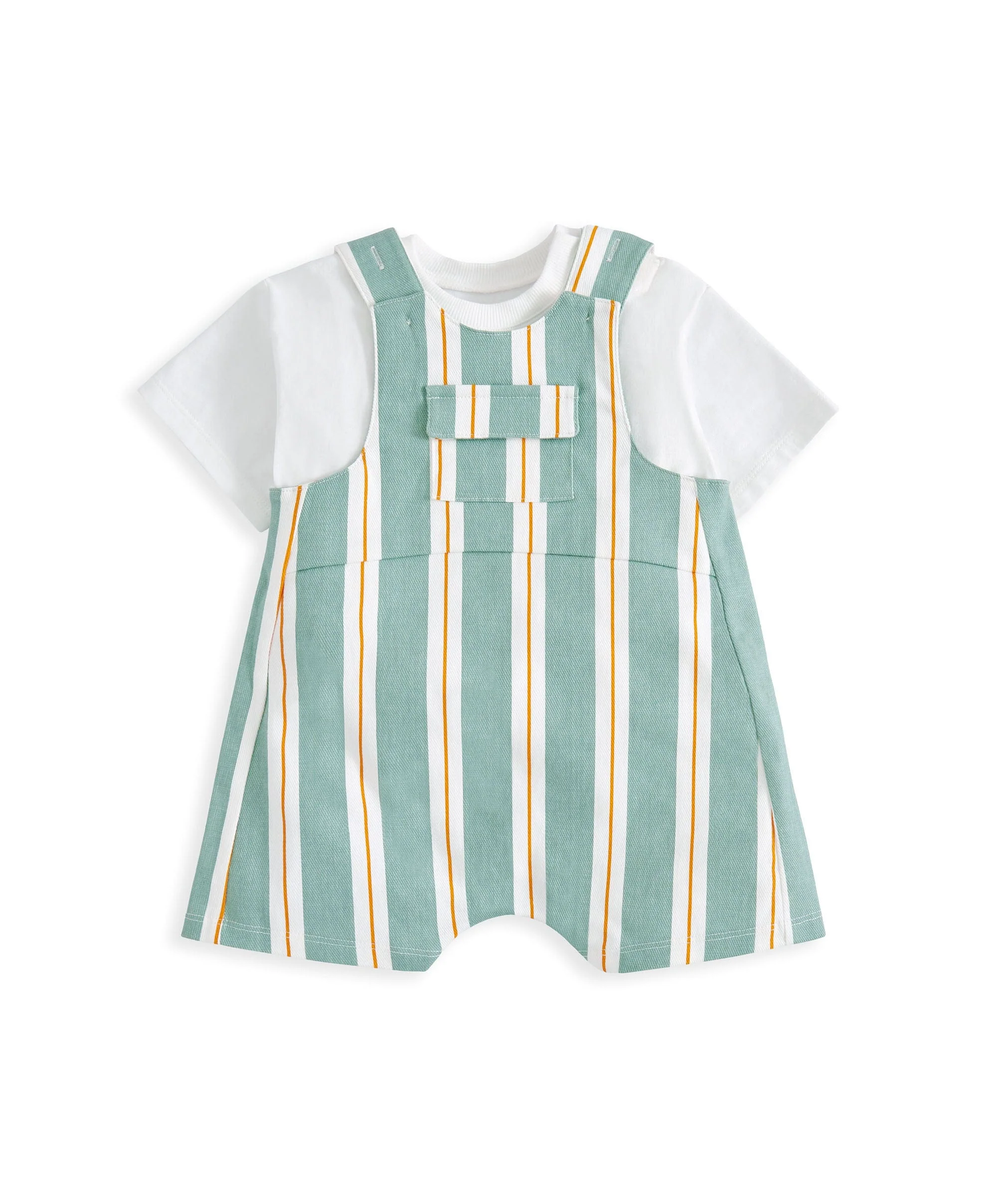 Striped Short Dungarees and T-shirt - Image 2
