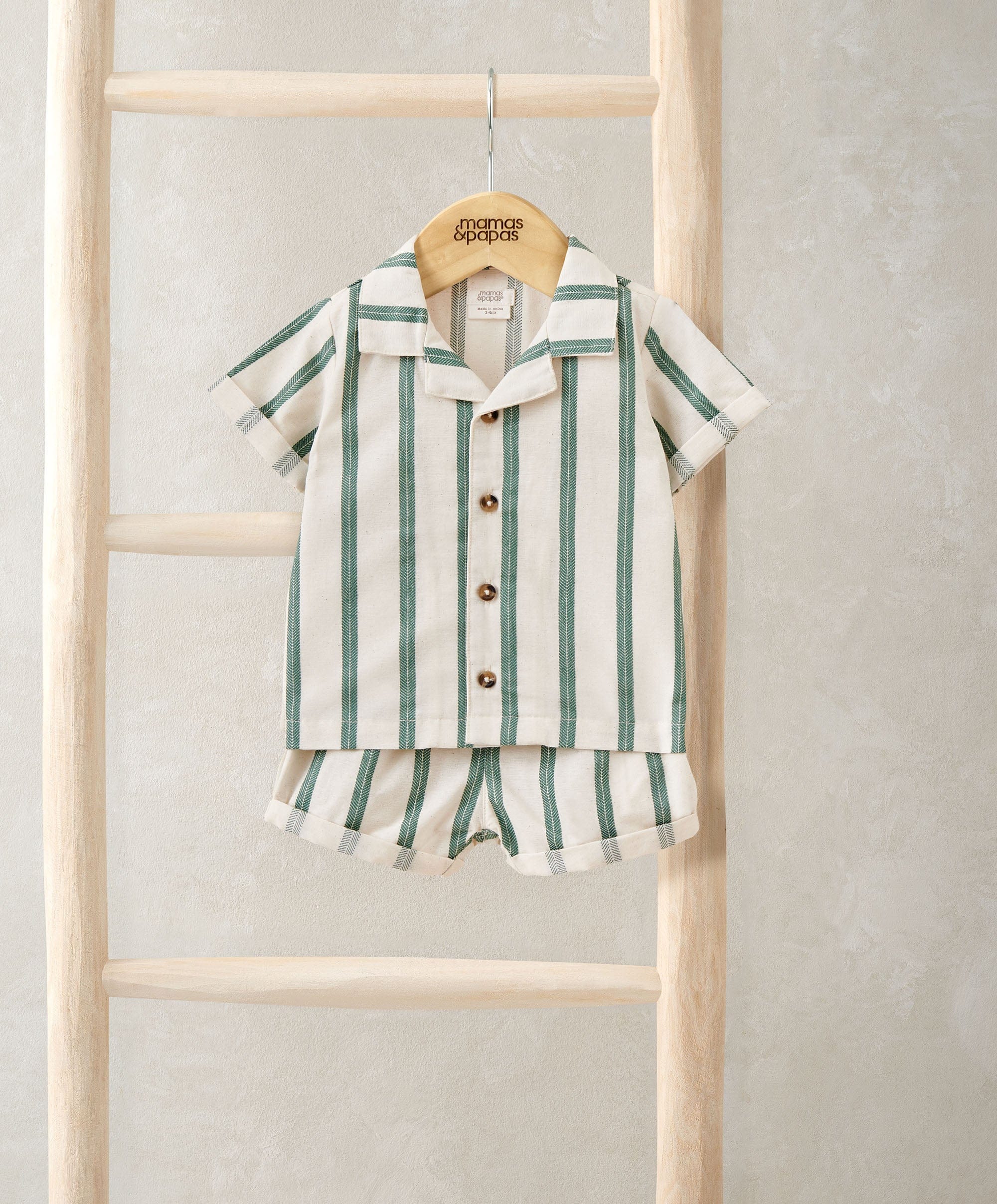 Green Shirt & Shorts Outfit Set