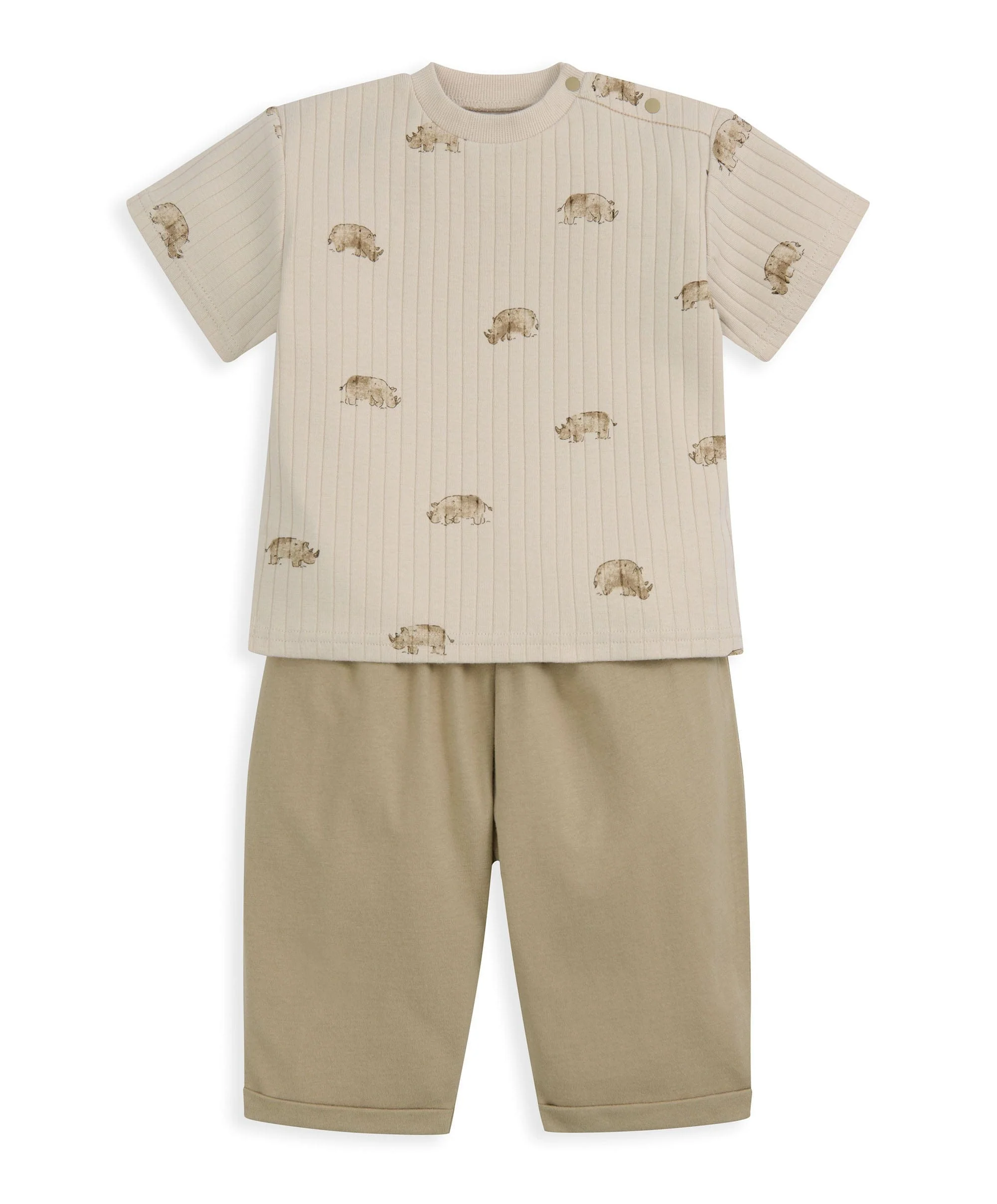 Rhino Ribbed T-Shirt & Trousers Outfit Set - Image 6