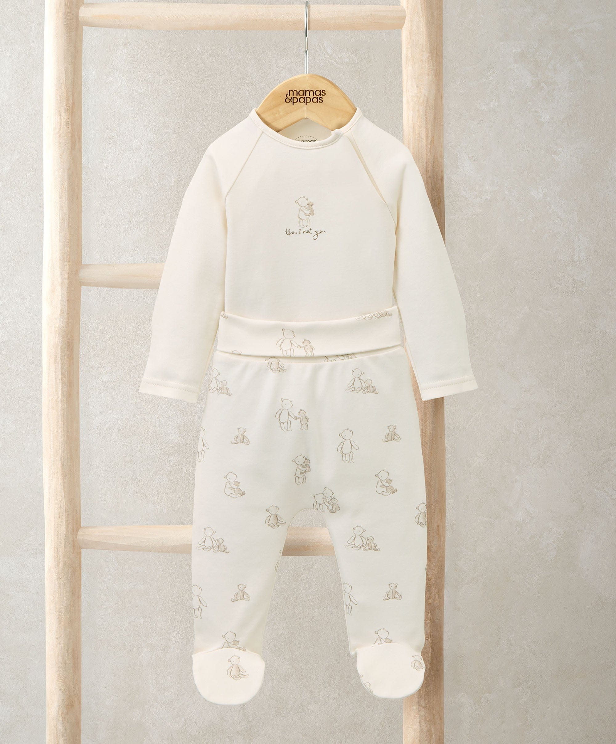 Bear Print Bodysuit & Bottoms Set (2 Pieces)