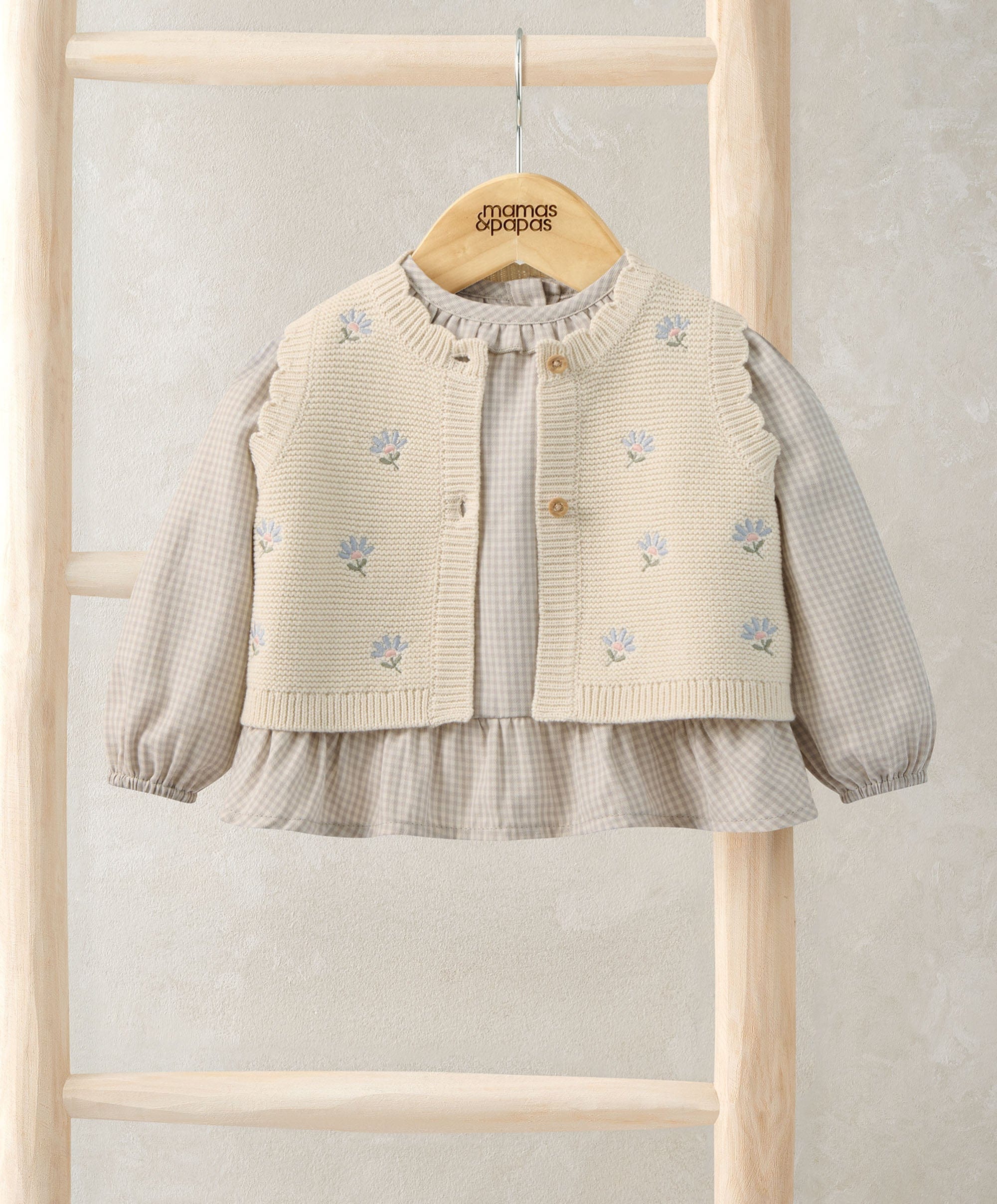 Knitted Girls Waistcoat & Top Set