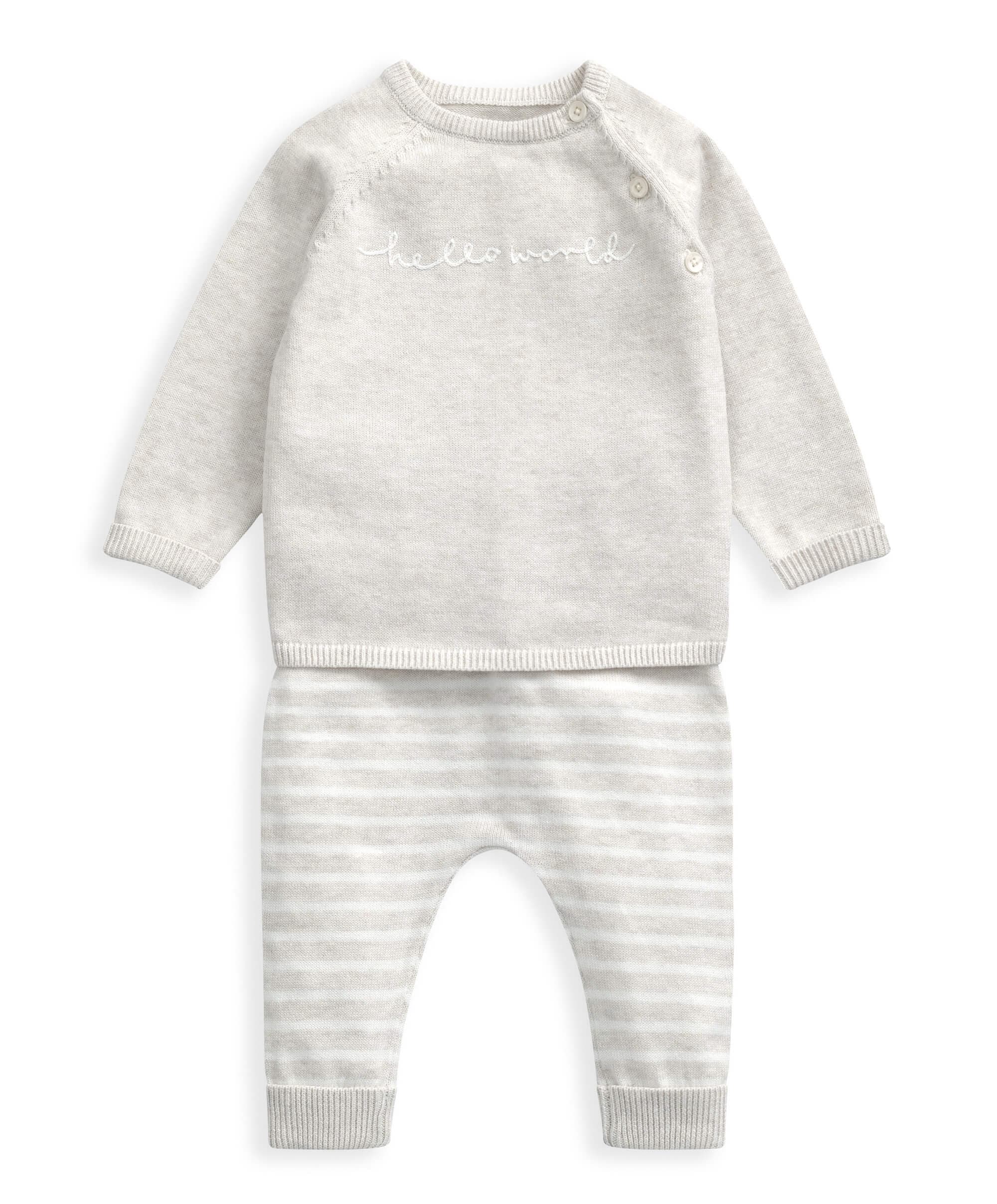 Hello World Knit Set (2 Piece) - Beige - Image 14