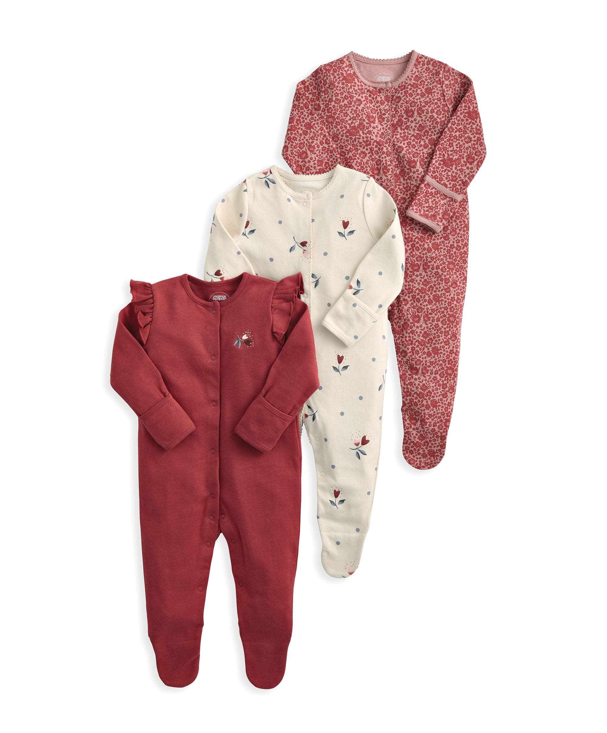 Sleepsuits (Pack of 3) - Floral Nostalgic - Image 2