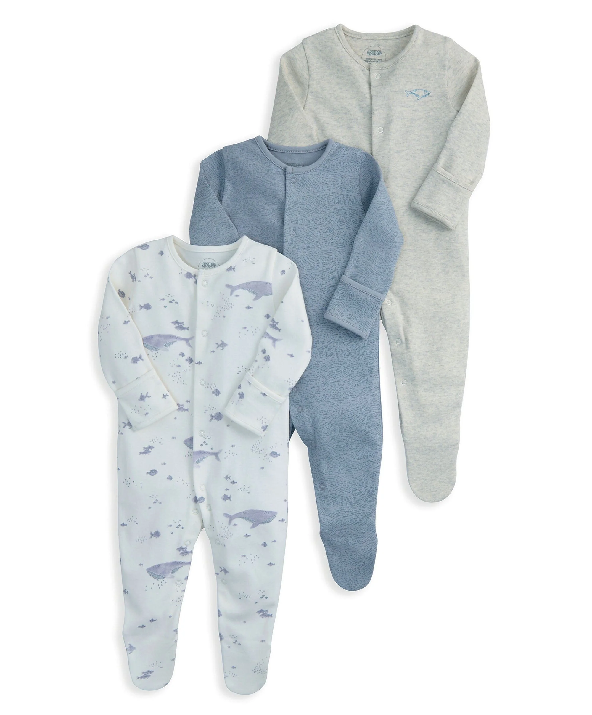 Whale Sleepsuits (Pack of 3) - Image 2