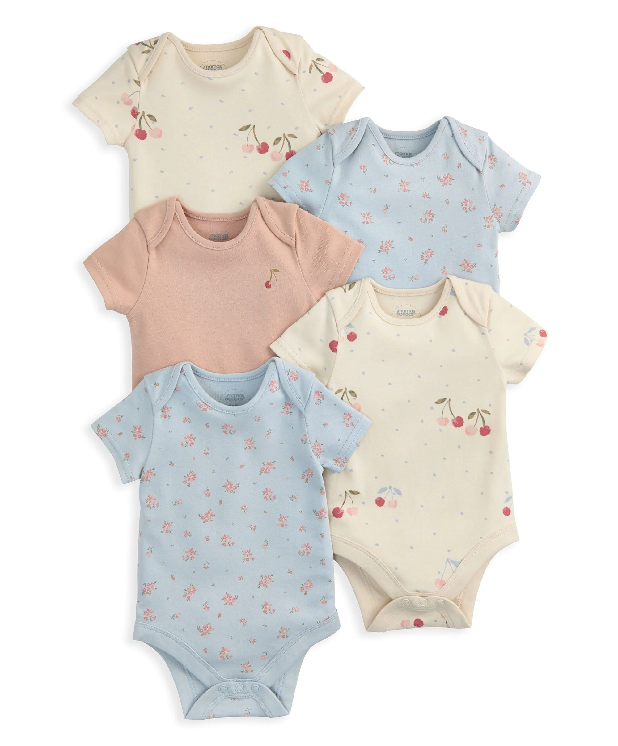 Cherries Short Sleeve Bodysuits (Pack of 5) - Image 2