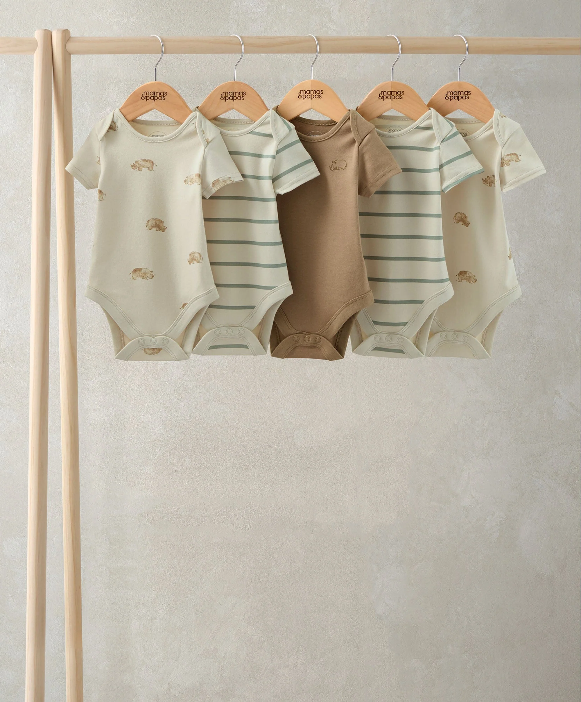 Rhino Short Sleeve Bodysuits (Pack of 5)