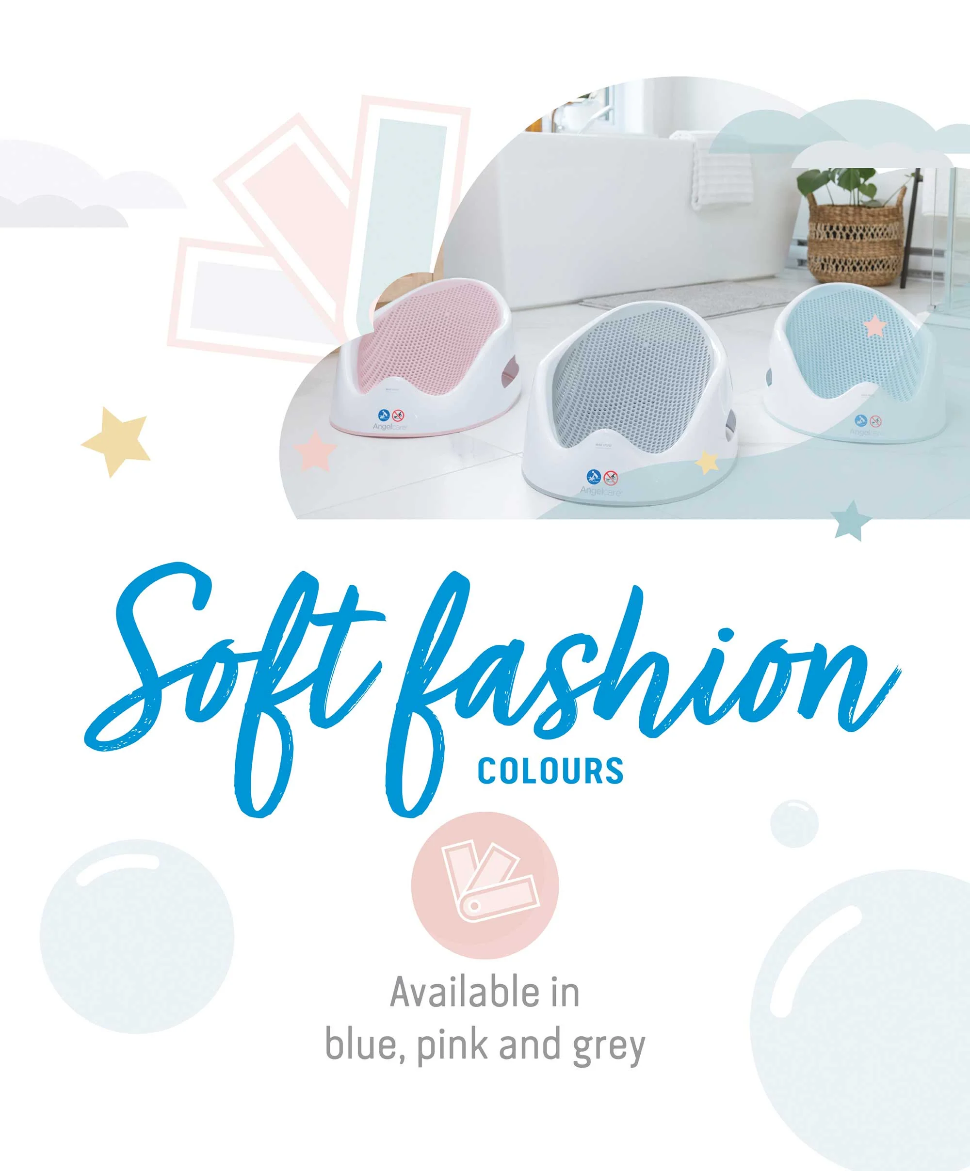 Angelcare Soft Touch Baby Bath Support - Aqua - Image 6