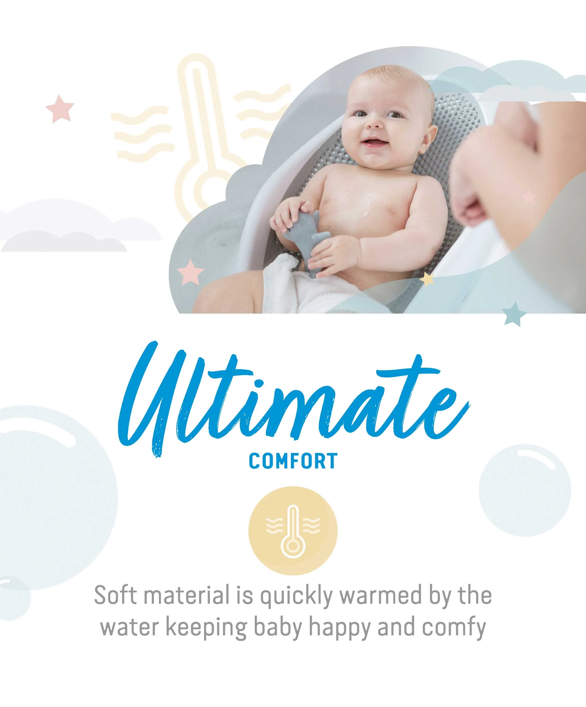 Angelcare Soft Touch Baby Bath Support - Grey - Image 4