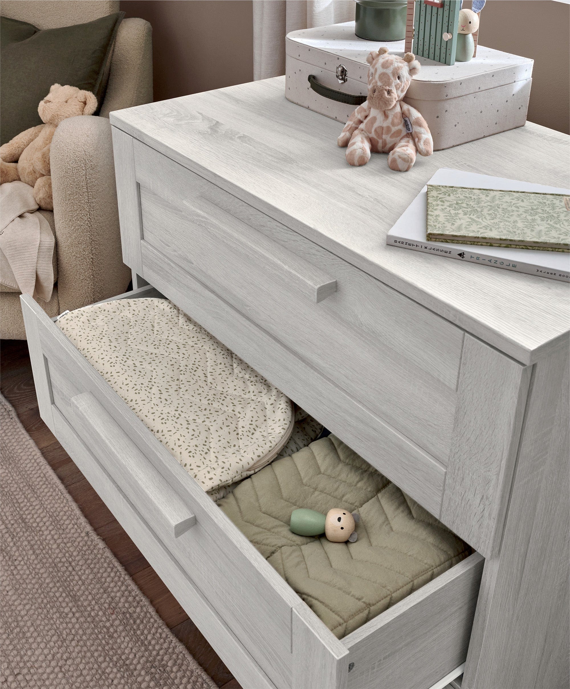 Atlas 3 Drawer Dresser & Changing Unit - Nimbus White - Image 7