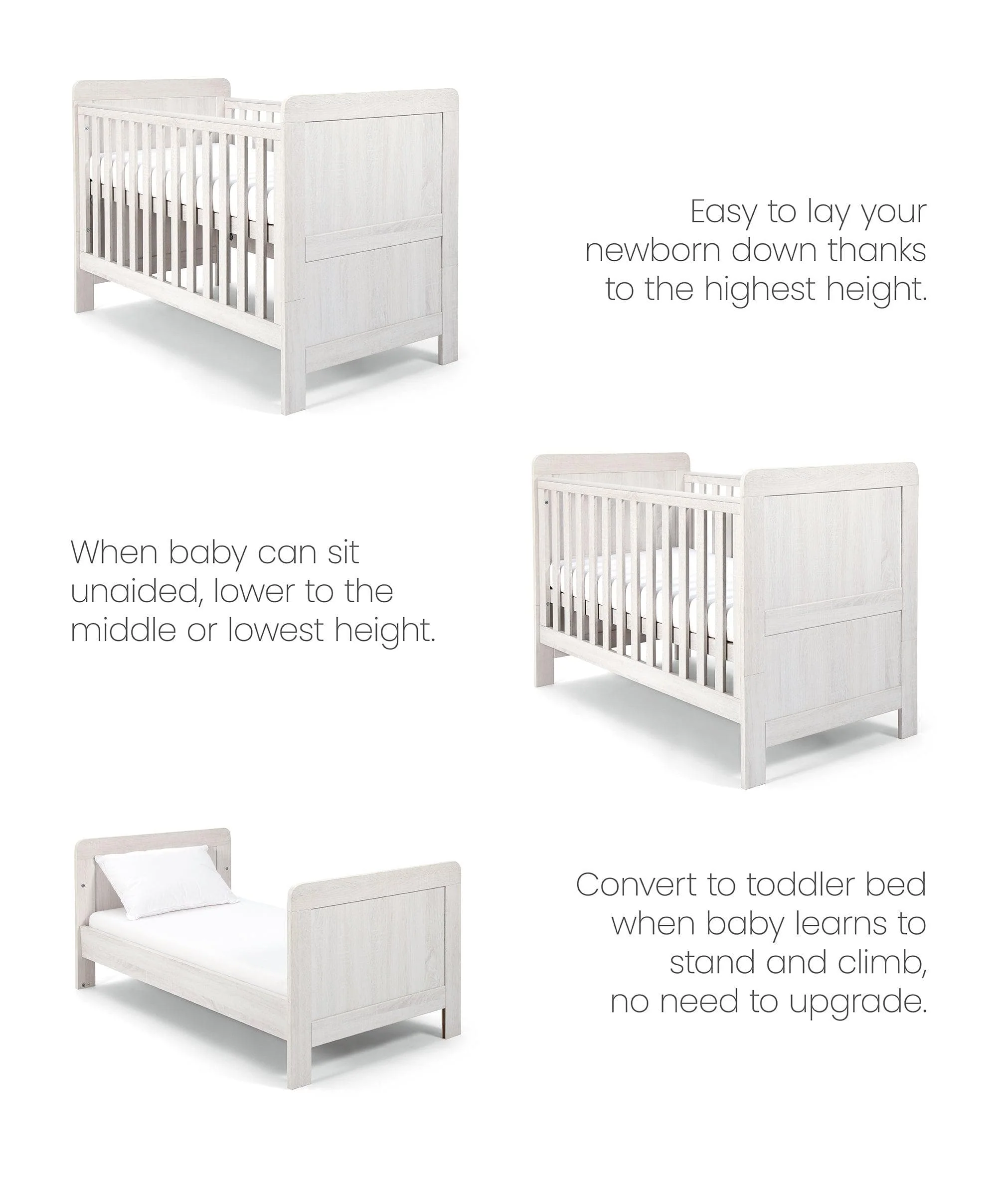 Atlas Cotbed Bundle (4 Piece) - Nimbus White - Image 10