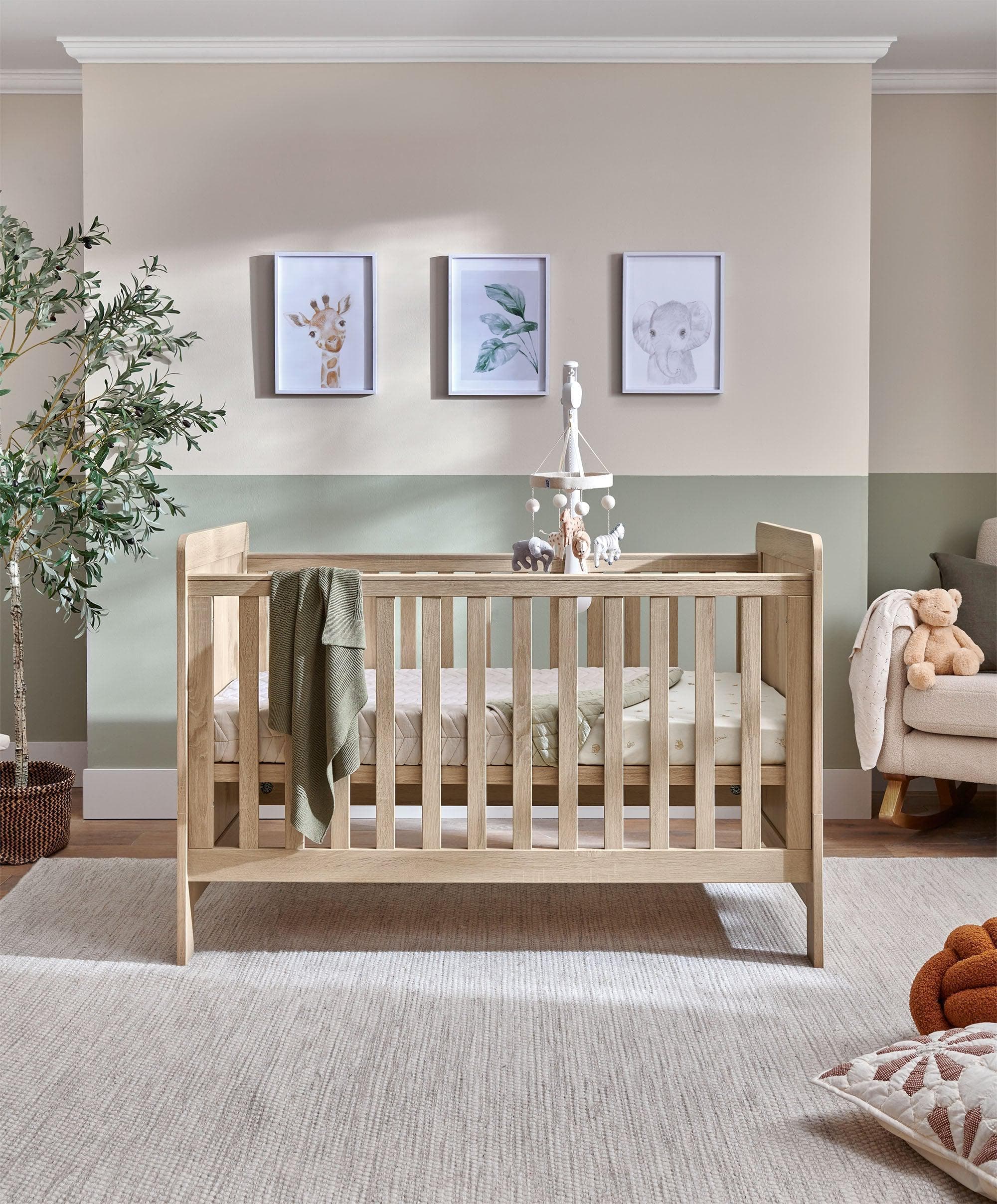 Atlas Cotbed & Premium Pocket Spring Mattress Bundle - Light Oak - Image 2