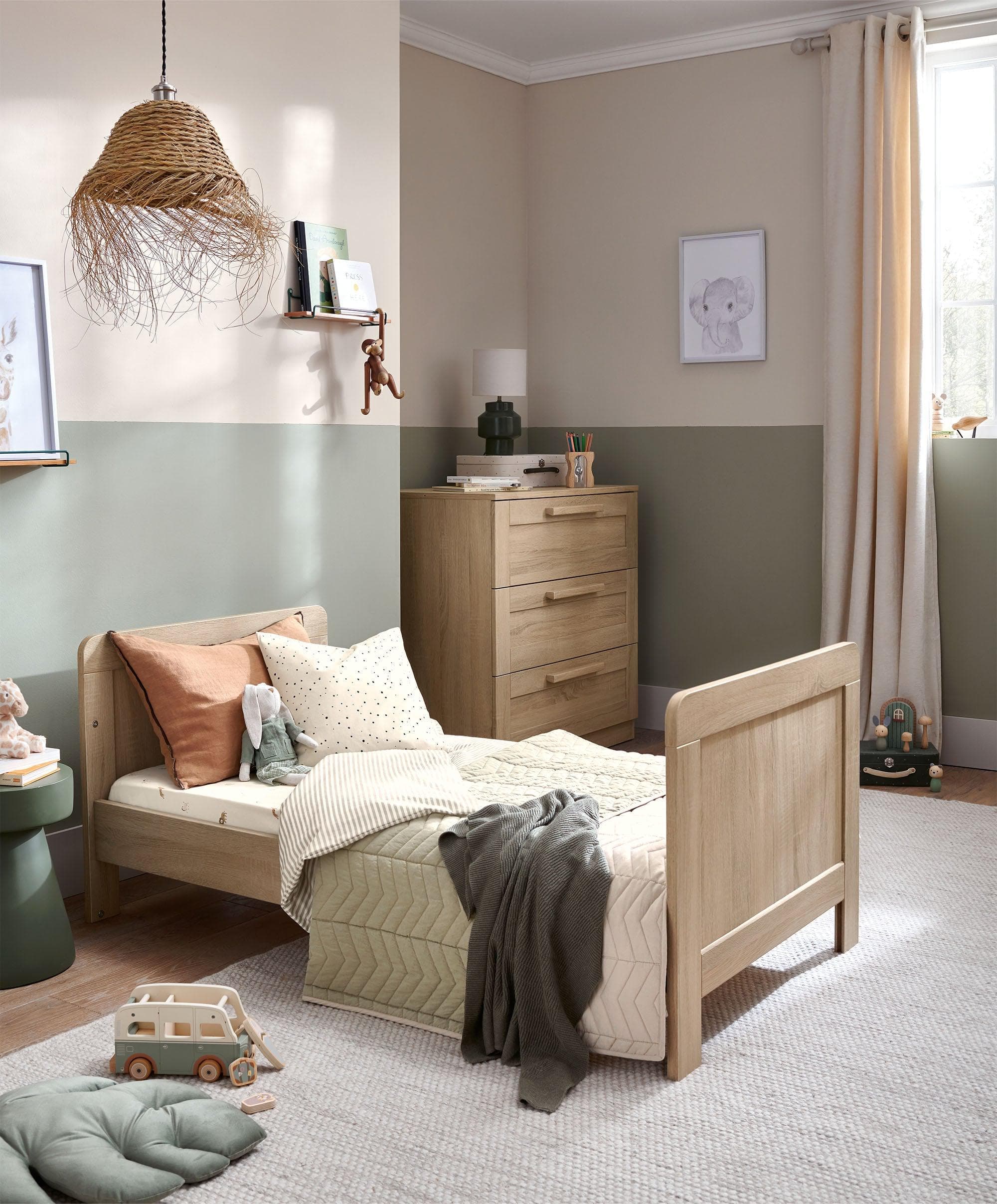 Atlas Cotbed & Premium Pocket Spring Mattress Bundle - Light Oak - Image 4
