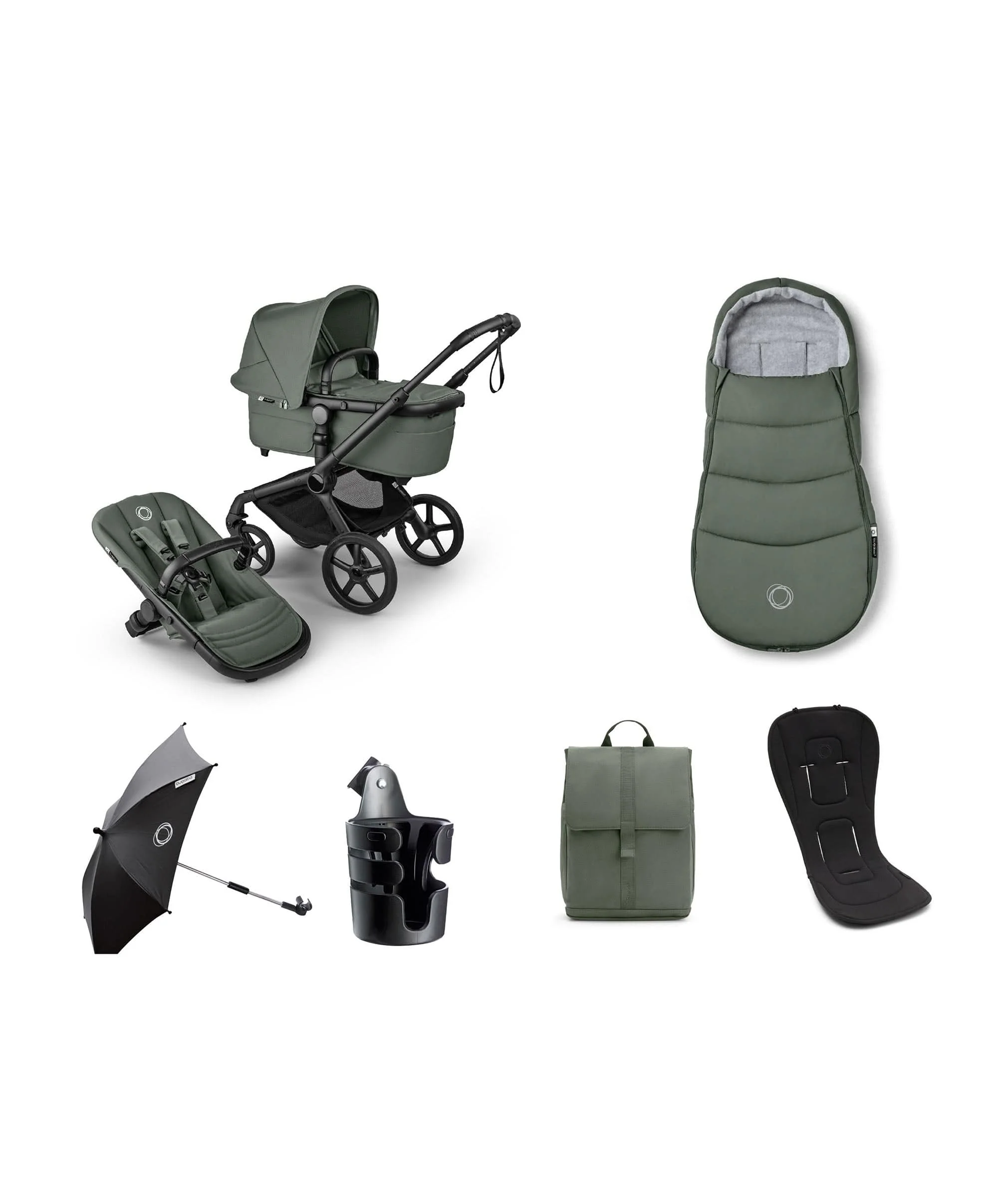 Bugaboo Fox 5 Renew Complete Pushchair Bundle (6 Pieces) - Forest Green