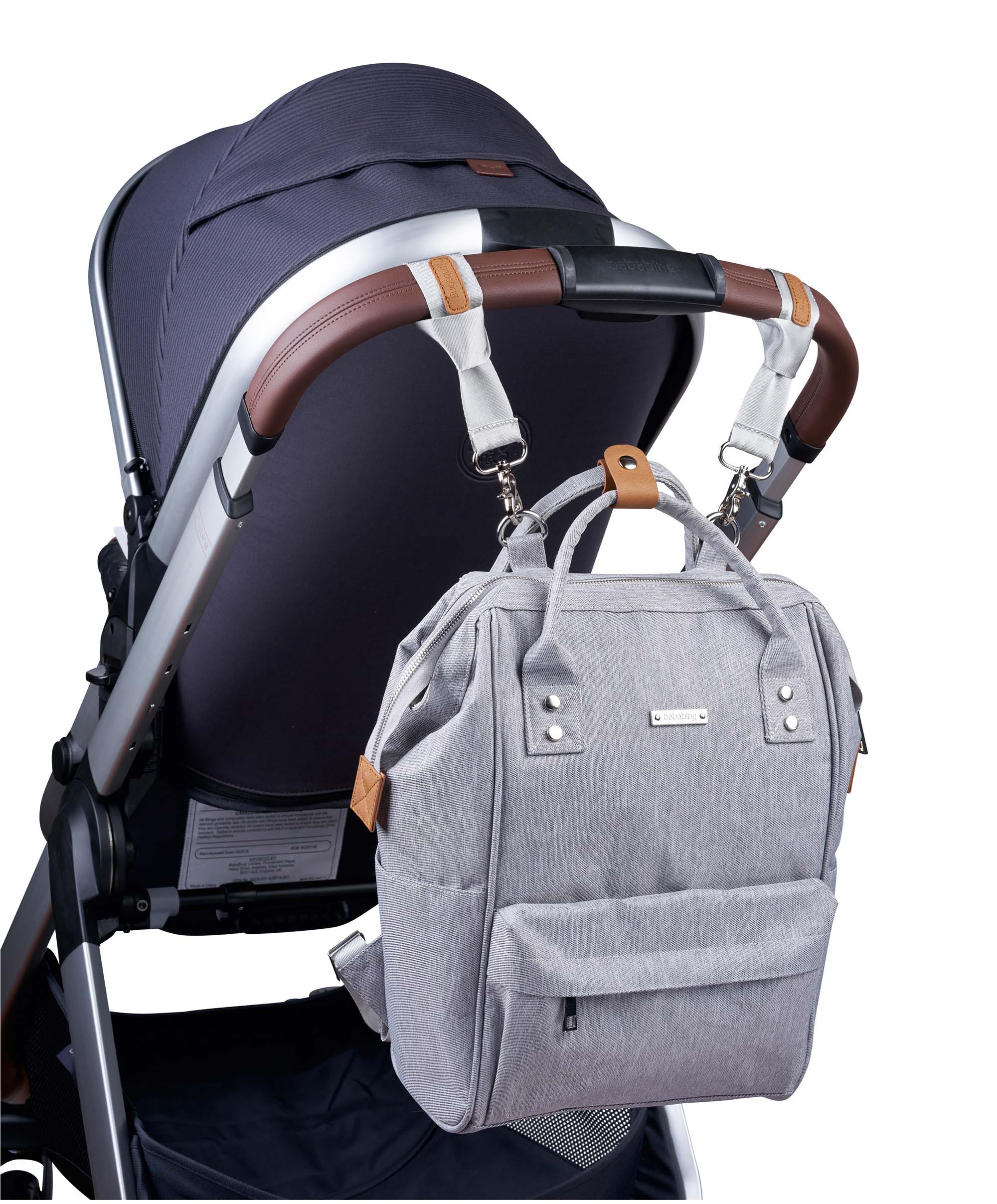Bababing Mani Changing Backpack - Grey Marl - Image 2