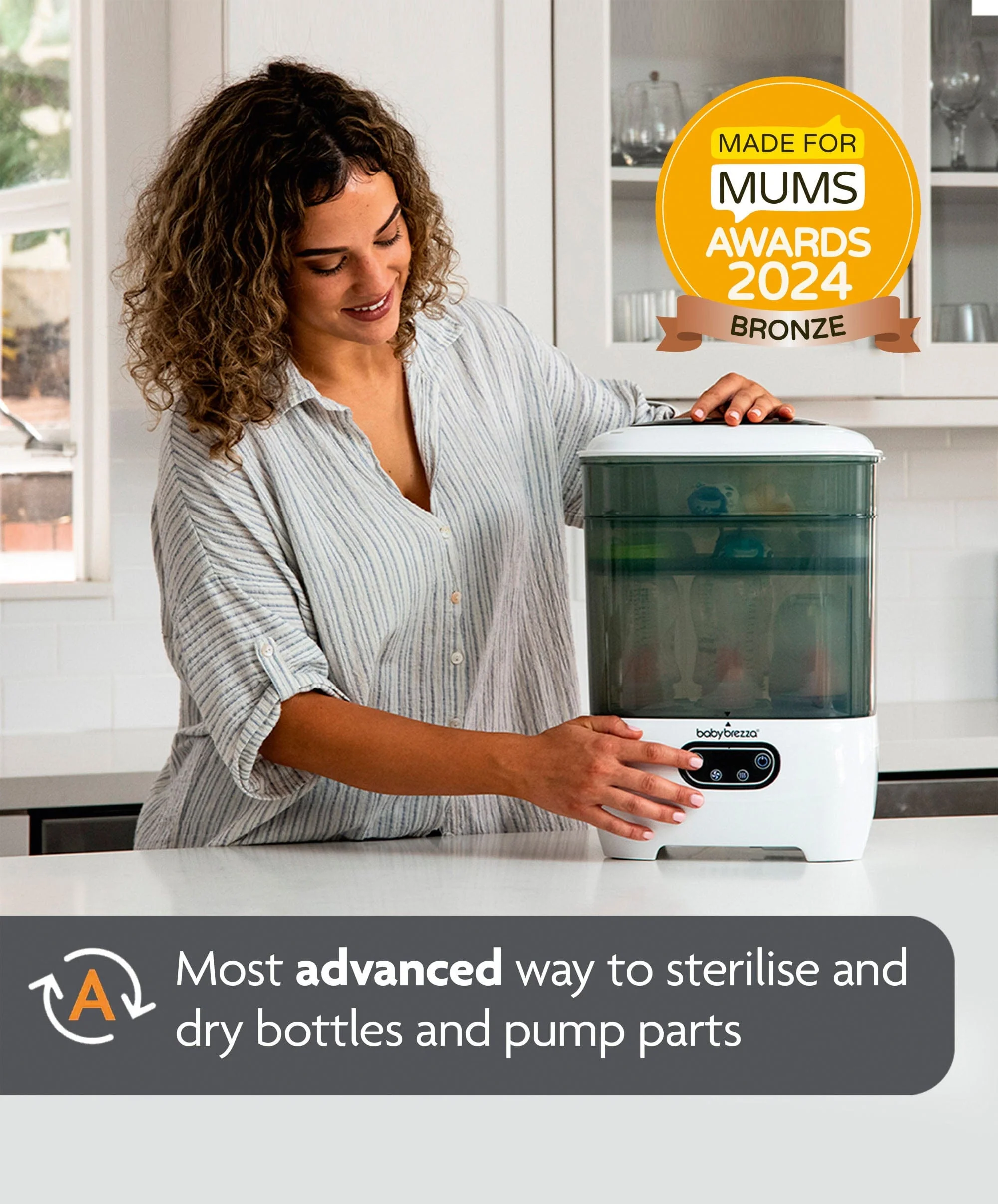 Baby Brezza Steriliser Dryer Advanced - Black & White - Image 3