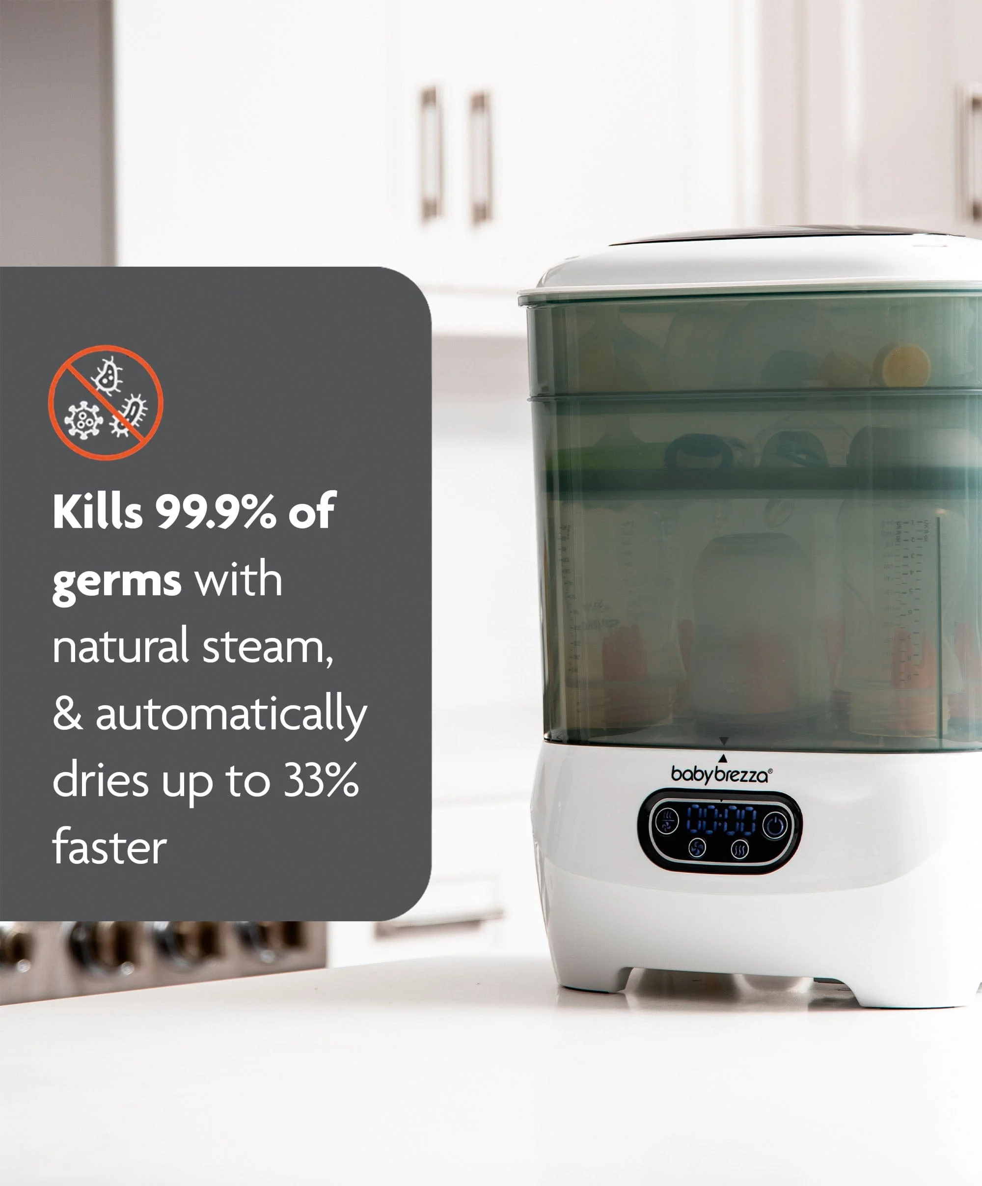 Baby Brezza Steriliser Dryer Advanced - Black & White - Image 4
