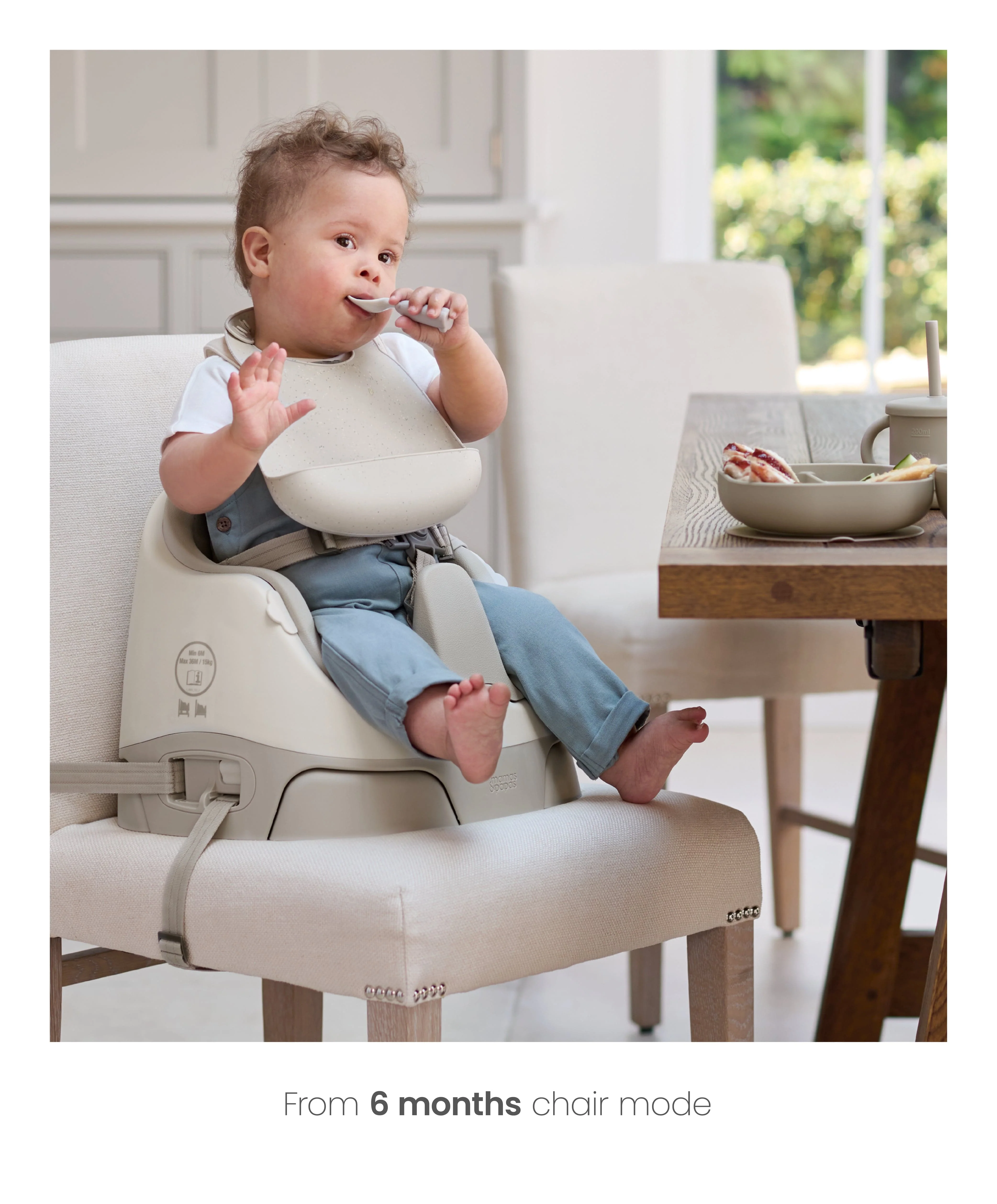 Bug 3-in-1 Floor and Booster Seat with Activity Tray - Clay - Image 14