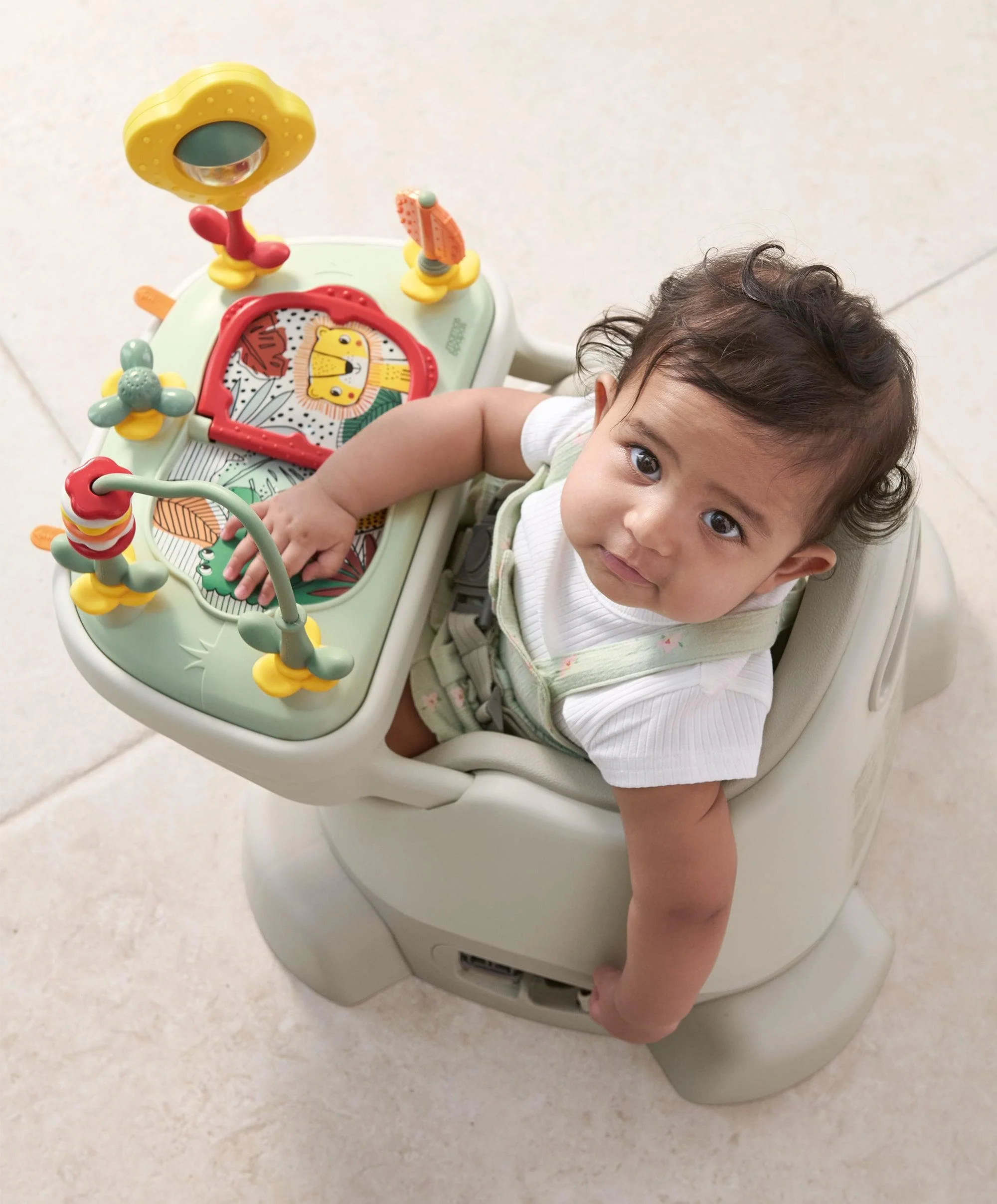 Bug 3-in-1 Floor and Booster Seat with Activity Tray - Clay - Image 3