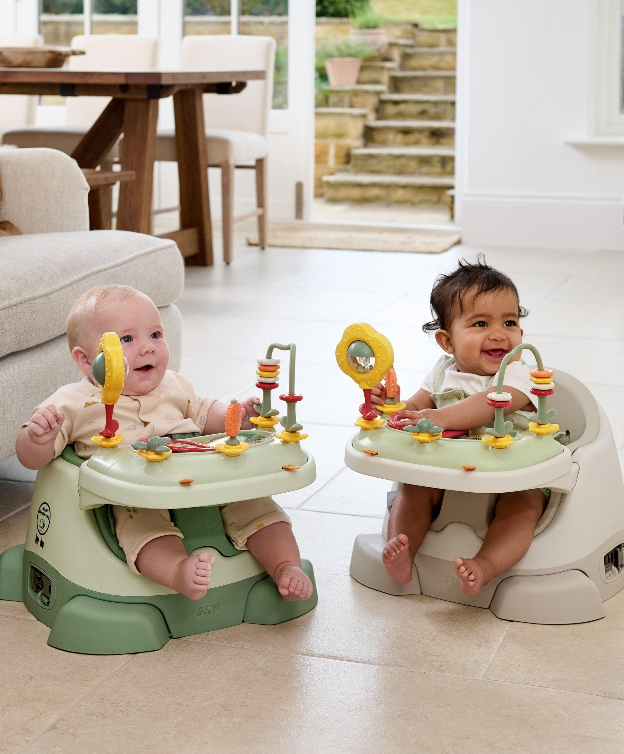 Bug 3-in-1 Floor and Booster Seat with Activity Tray - Clay - Image 4