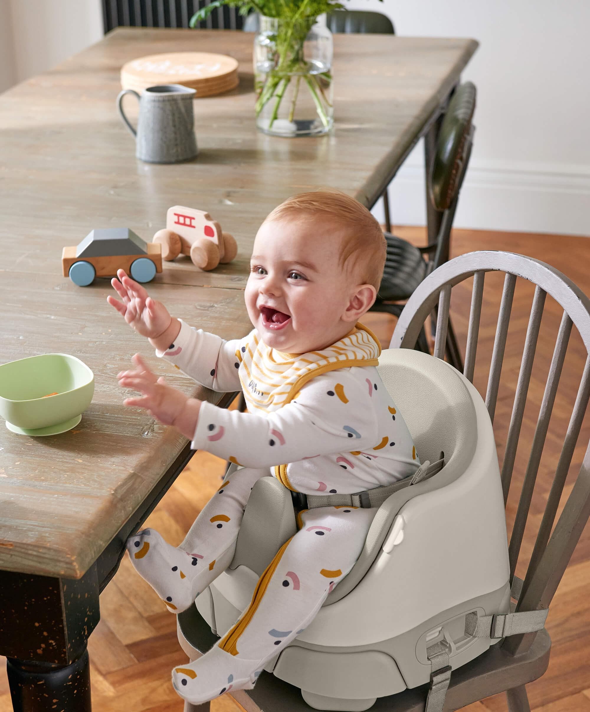 Bug 3-in-1 Floor and Booster Seat with Activity Tray - Clay - Image 5