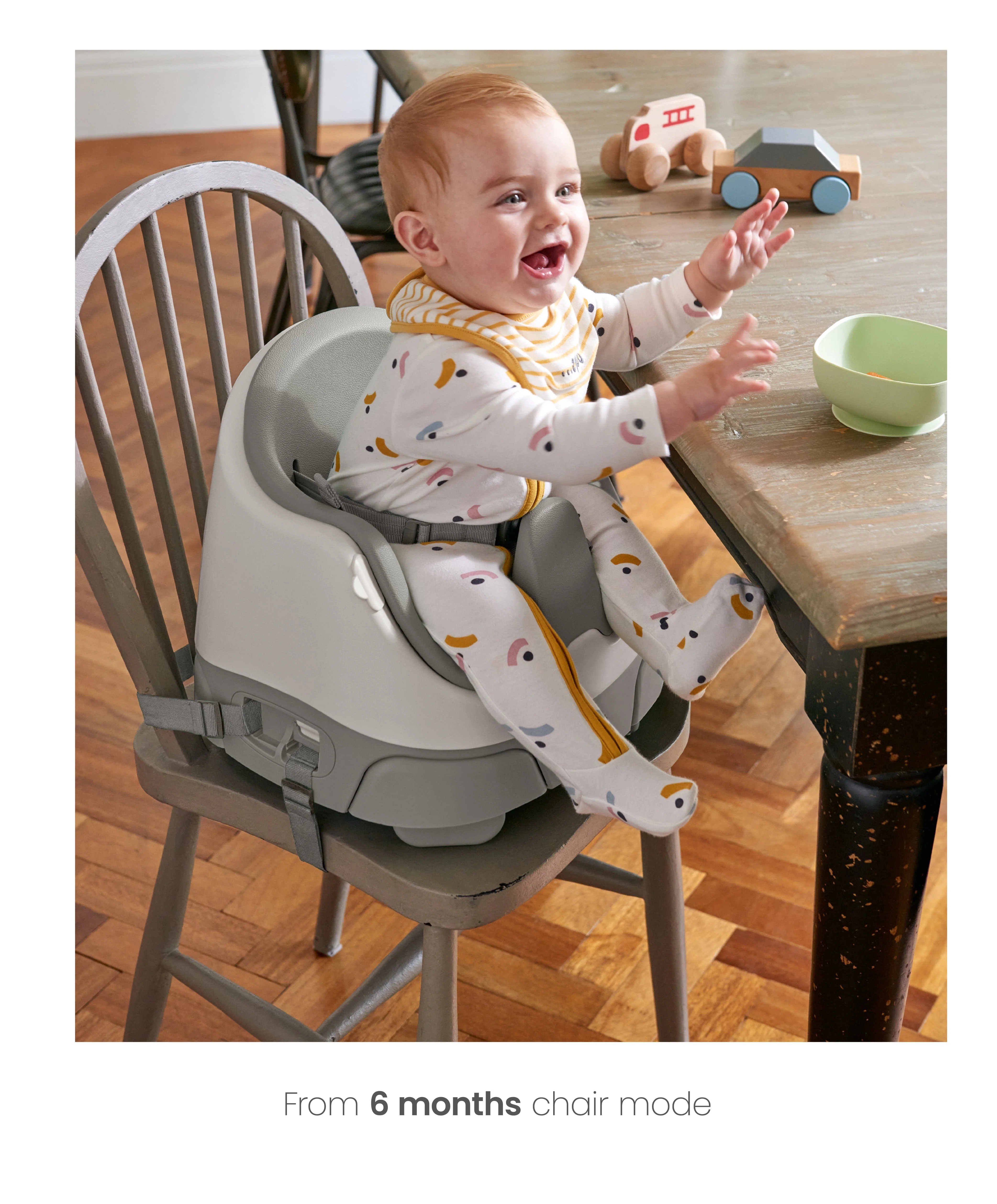 Bug 3-in-1 Floor & Booster Seat with Activity Tray - Pebble Grey - Image 11