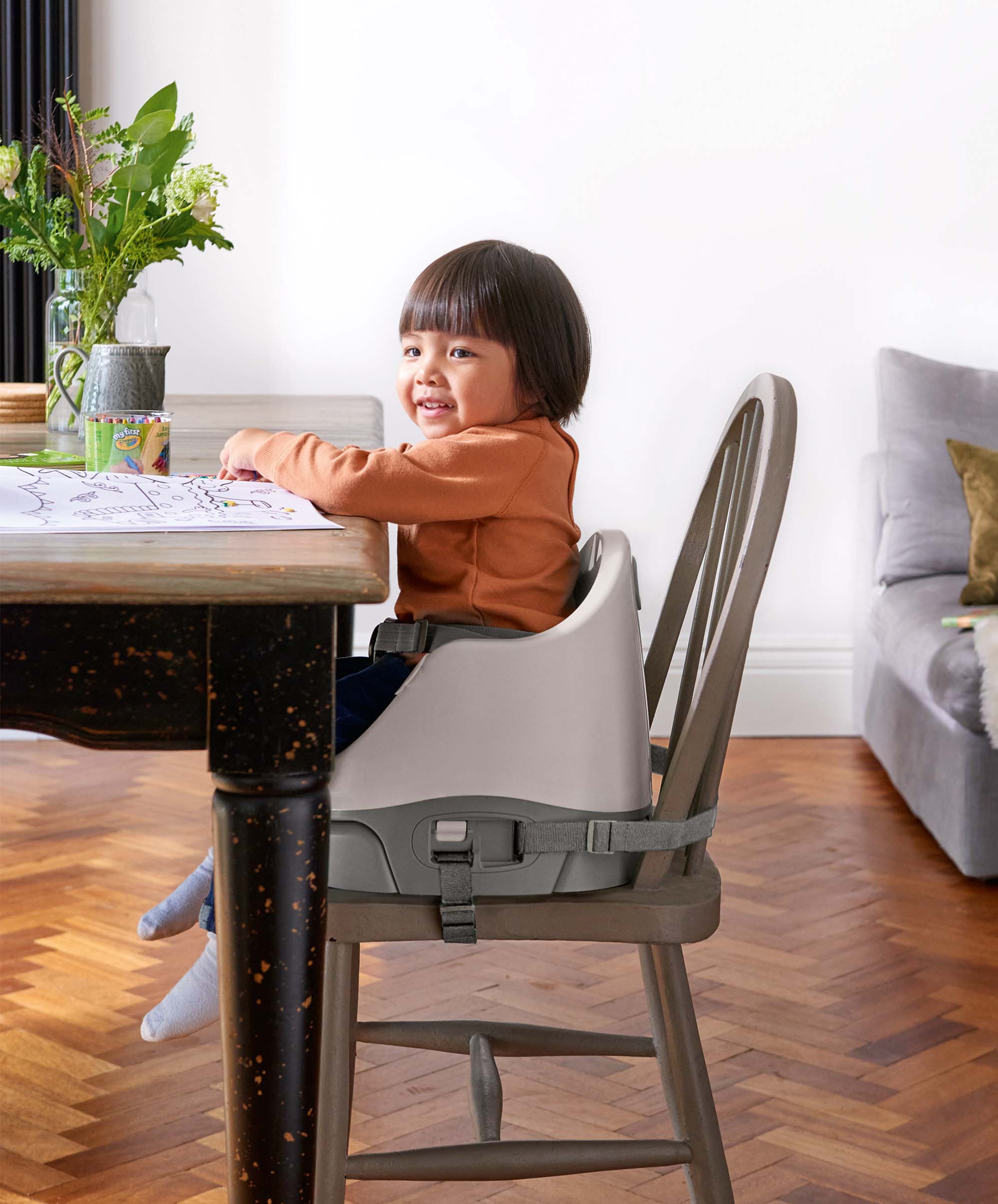 Bug 3-in-1 Floor & Booster Seat with Activity Tray - Pebble Grey - Image 4