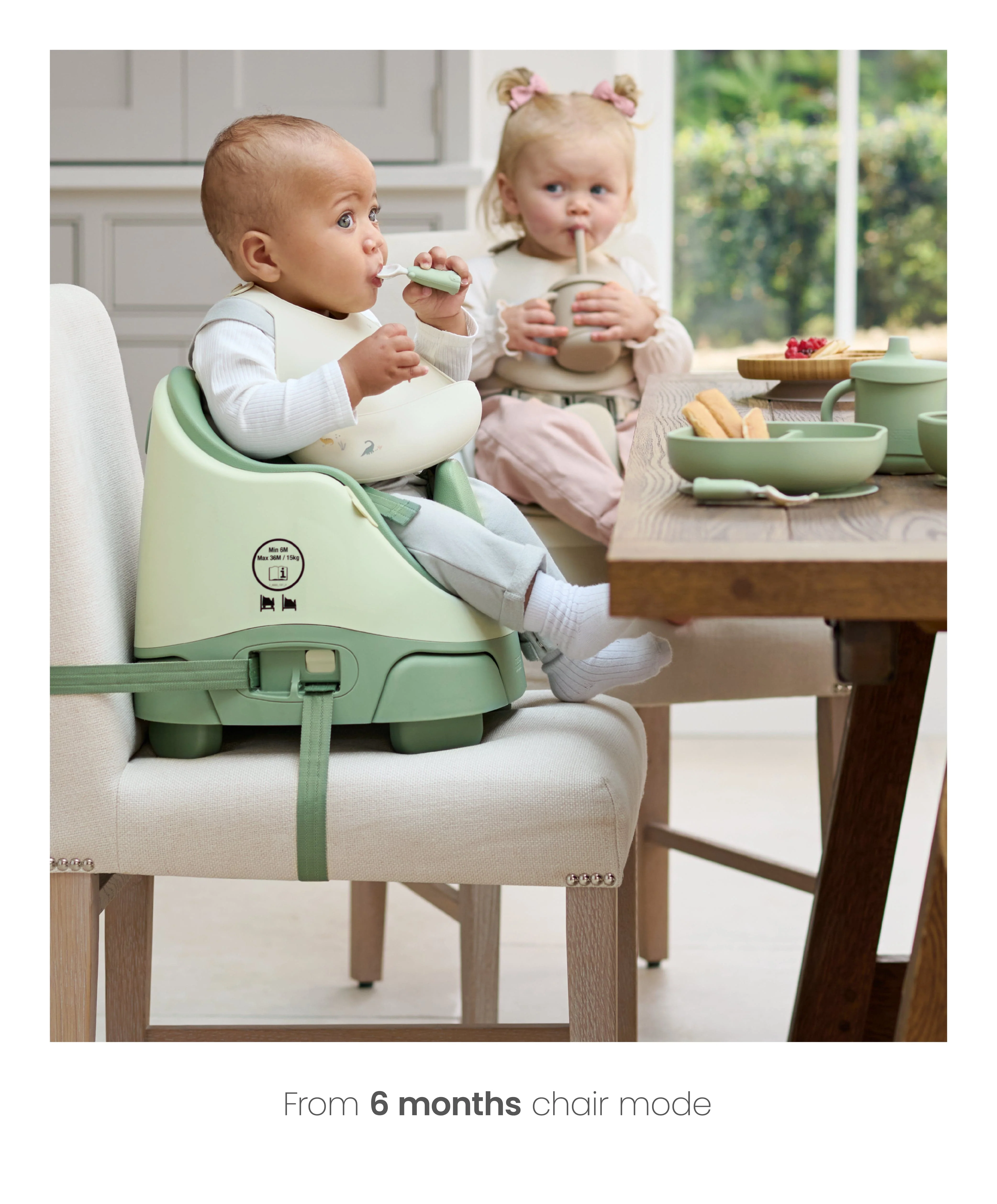 Bug 3-in-1 Floor and Booster Seat with Activity Tray - Eucalyptus - Image 11