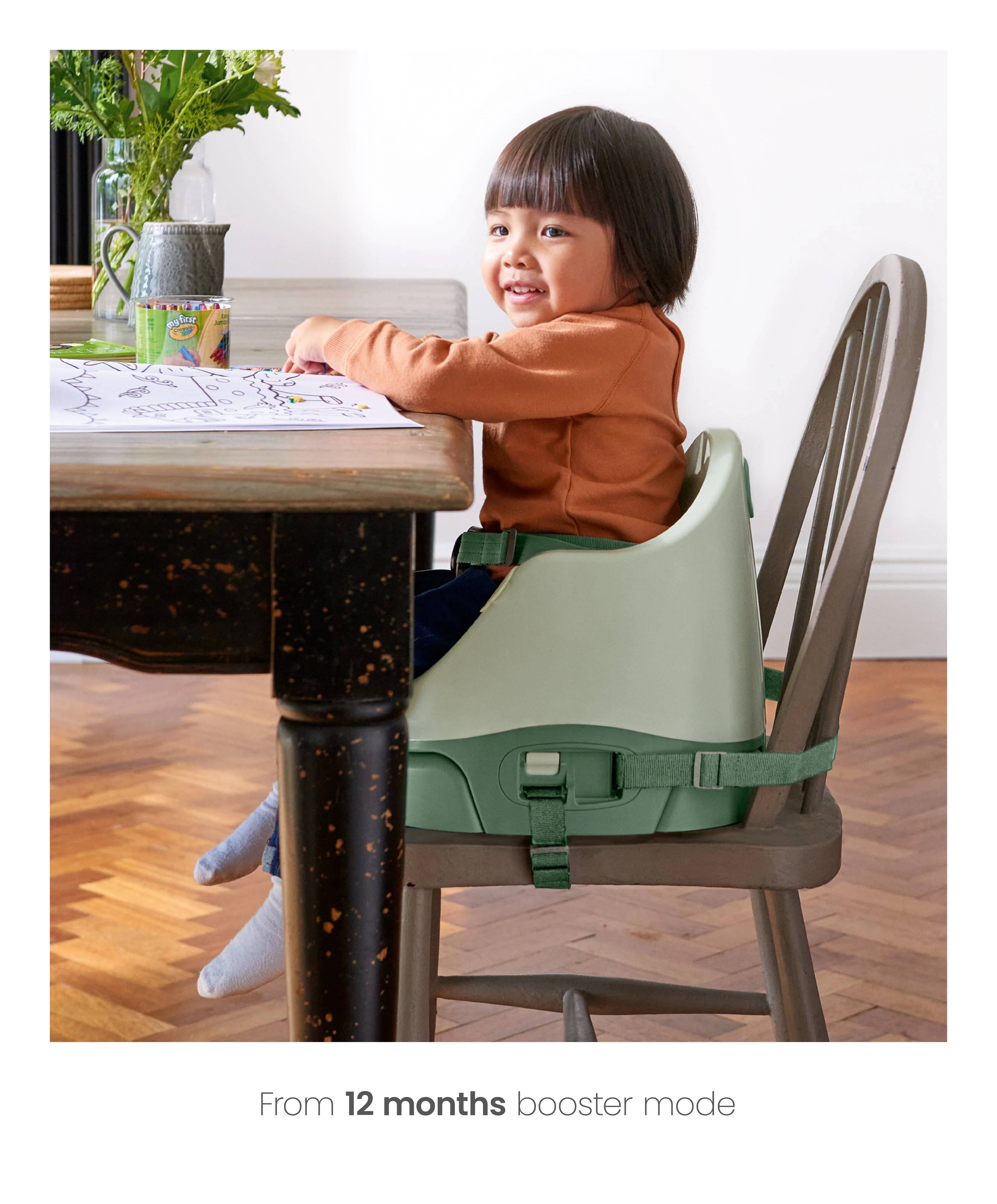 Bug 3-in-1 Floor and Booster Seat with Activity Tray - Eucalyptus - Image 12