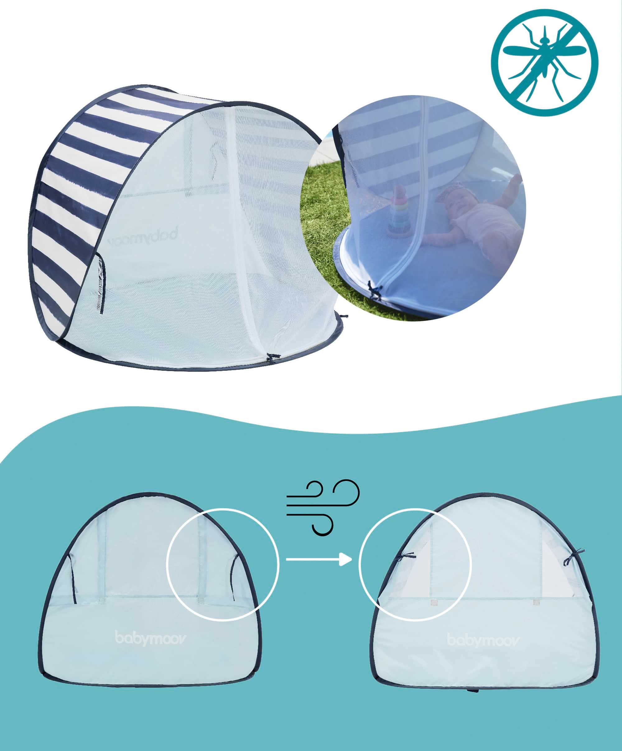 Babymoov Anti-UV Tent 50+ UPF Protection - Mariniere - Image 3