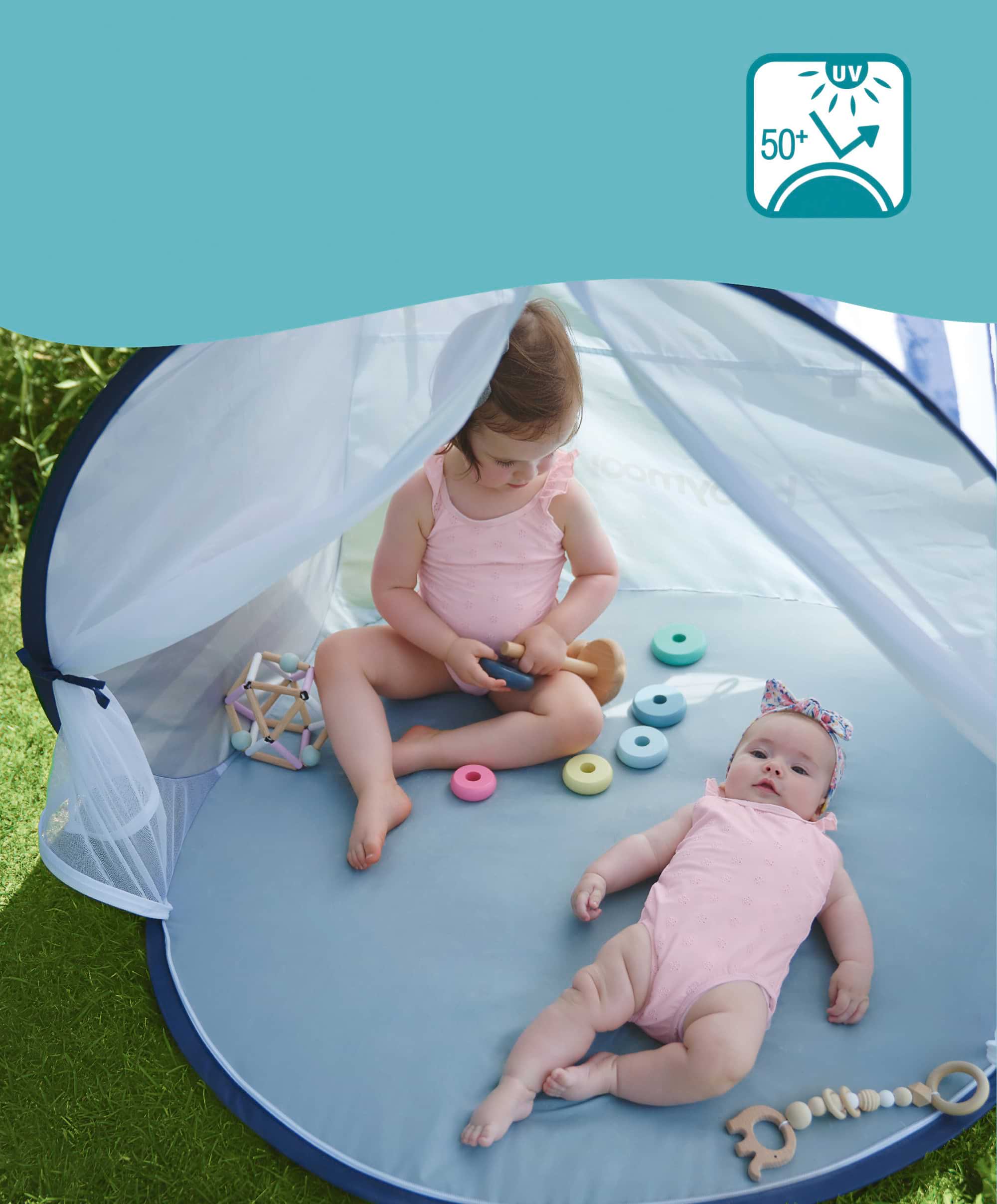 Babymoov Anti-UV Tent 50+ UPF Protection - Mariniere - Image 4