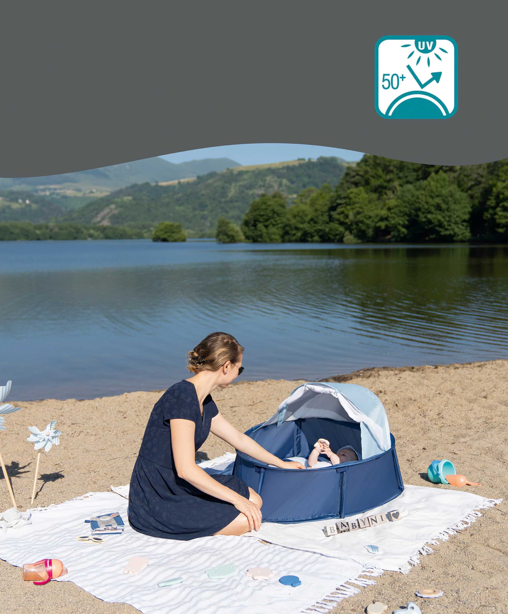 Babymoov Babyni Anti-UV Tent Playpen UPF 50+ - Mariniere - Image 12