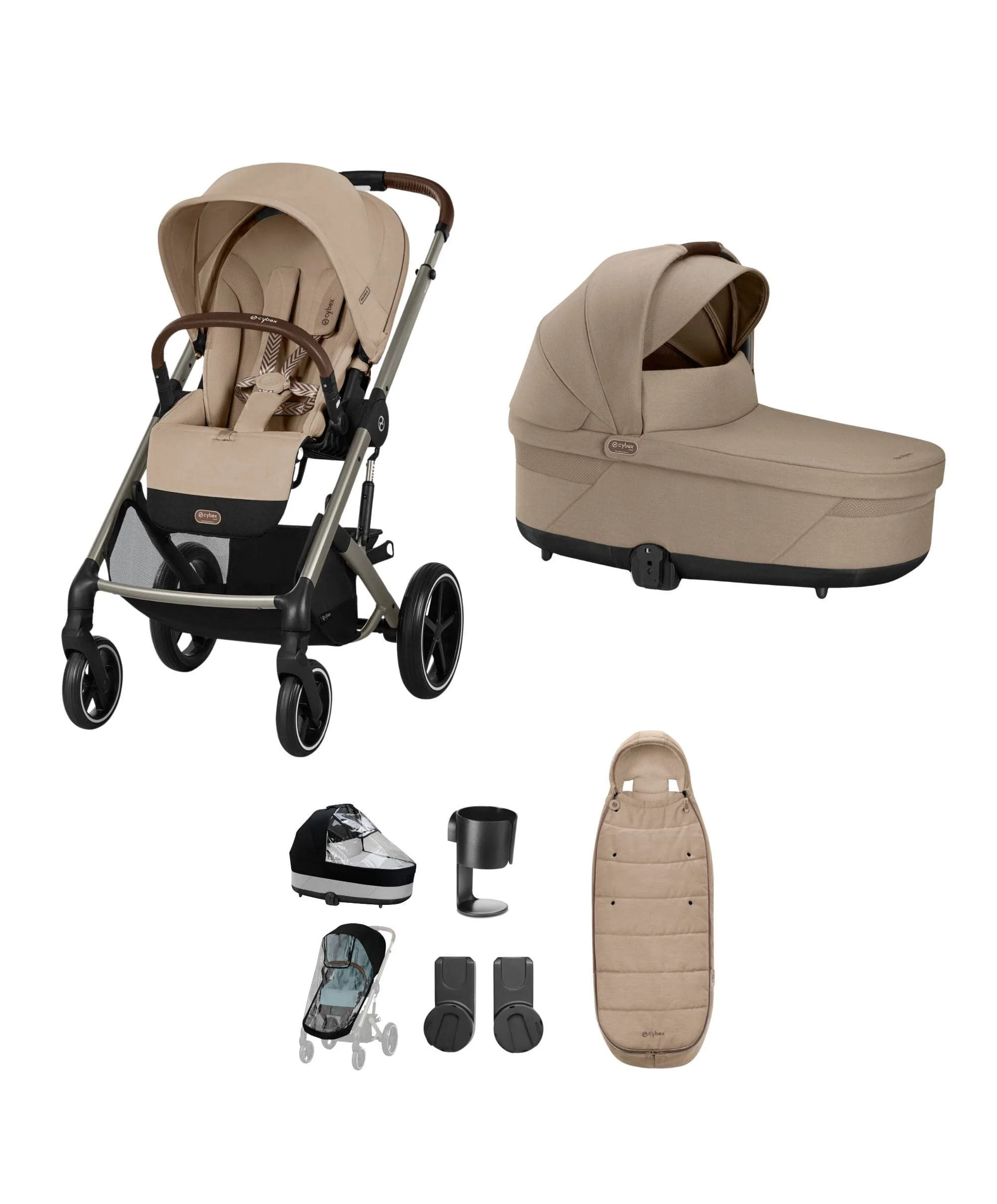 Cybex Balios Pushchair Bundle (5 Pieces) - Almond Beige