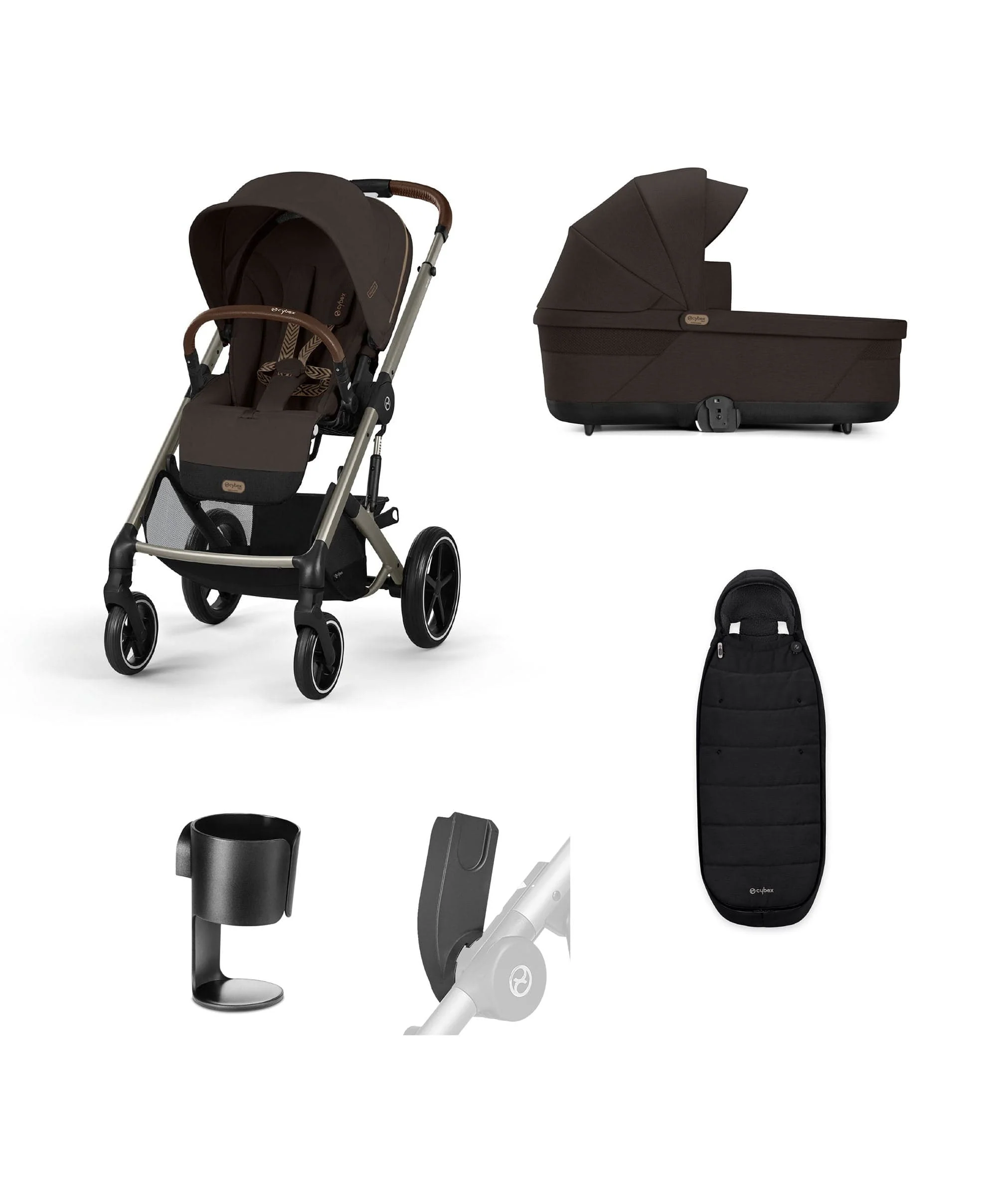 Cybex Balios S Lux Pushchair Bundle (5 Pieces) - Chocolate Brown