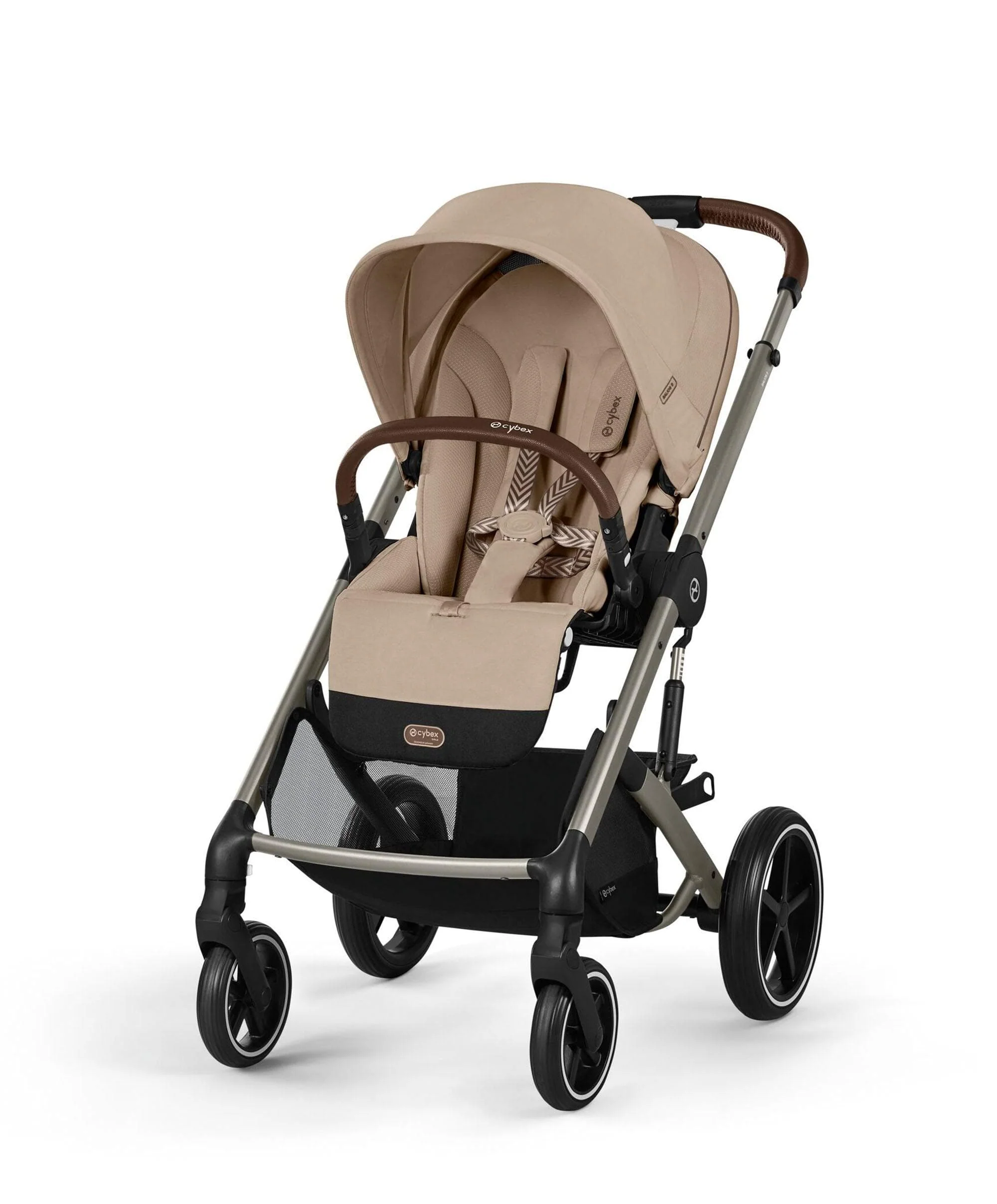 Cybex Balios Pushchair Bundle with Cybex  Aton B2 i-Size Car Seat (6 Pieces) - Almond Beige - Image 2