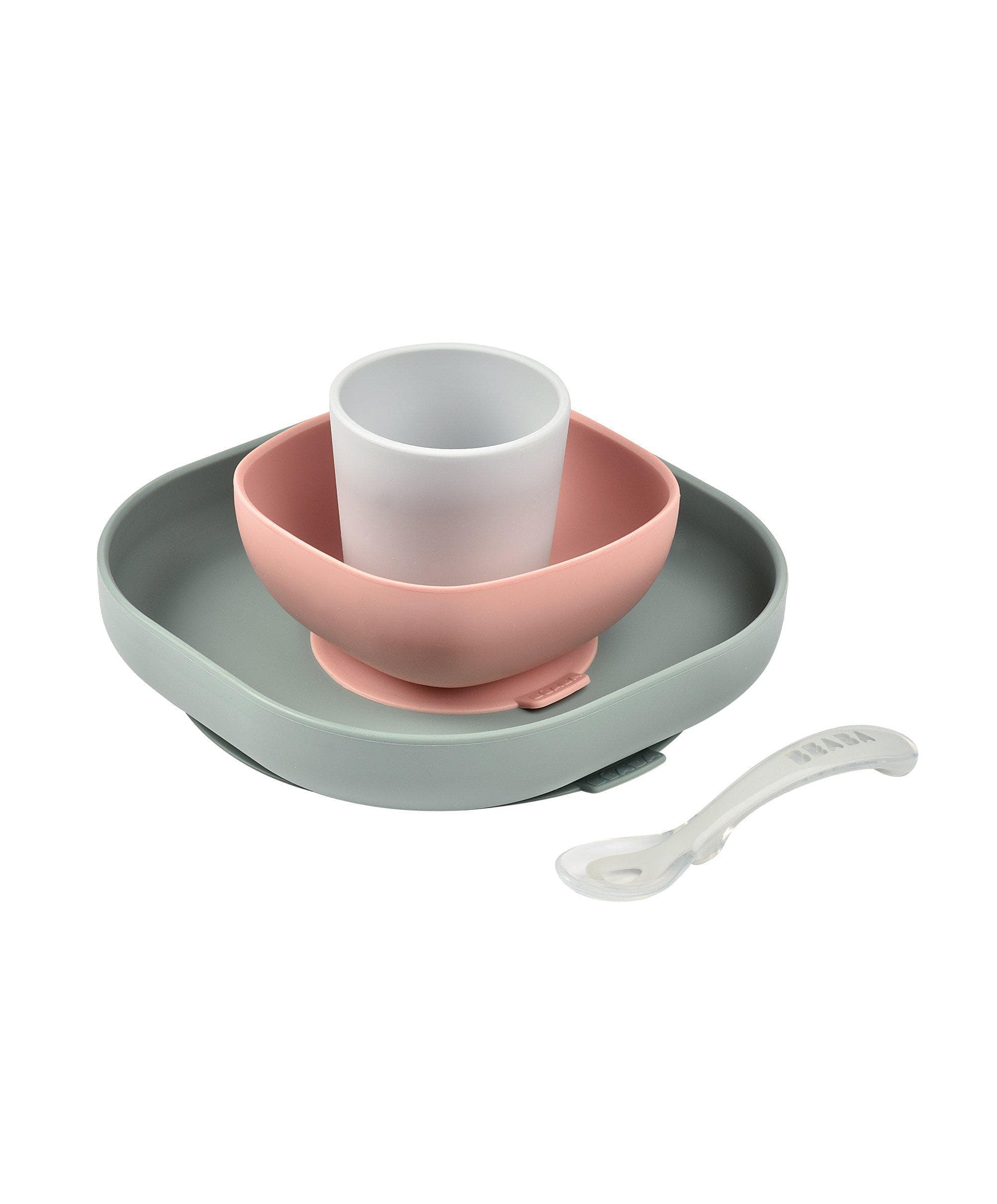 Béaba 4 Piece Silicone Meal Set - Eucalyptus - Image 3
