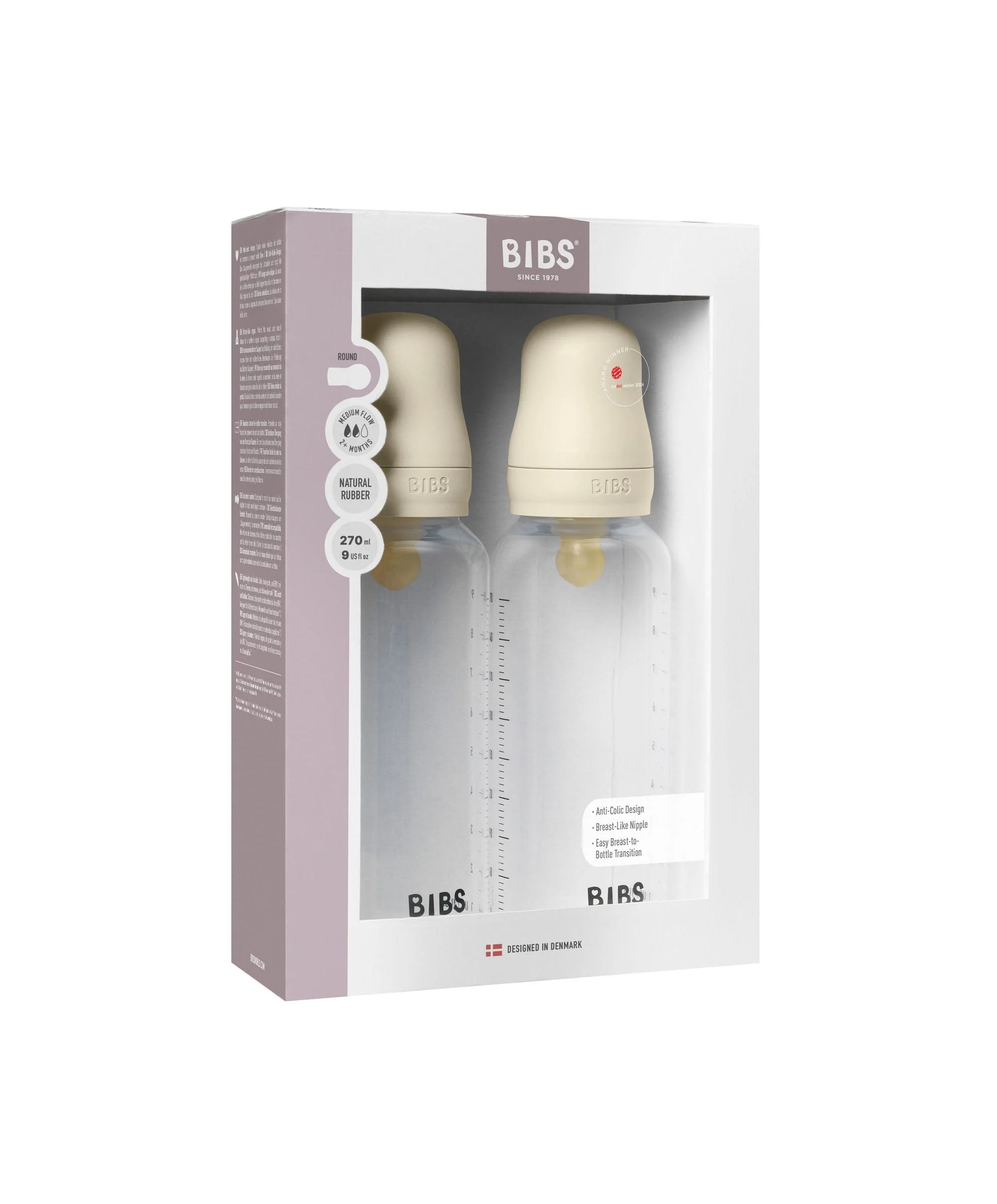 BIBS Baby Bottles 2 Pack - 270ml - Image 2