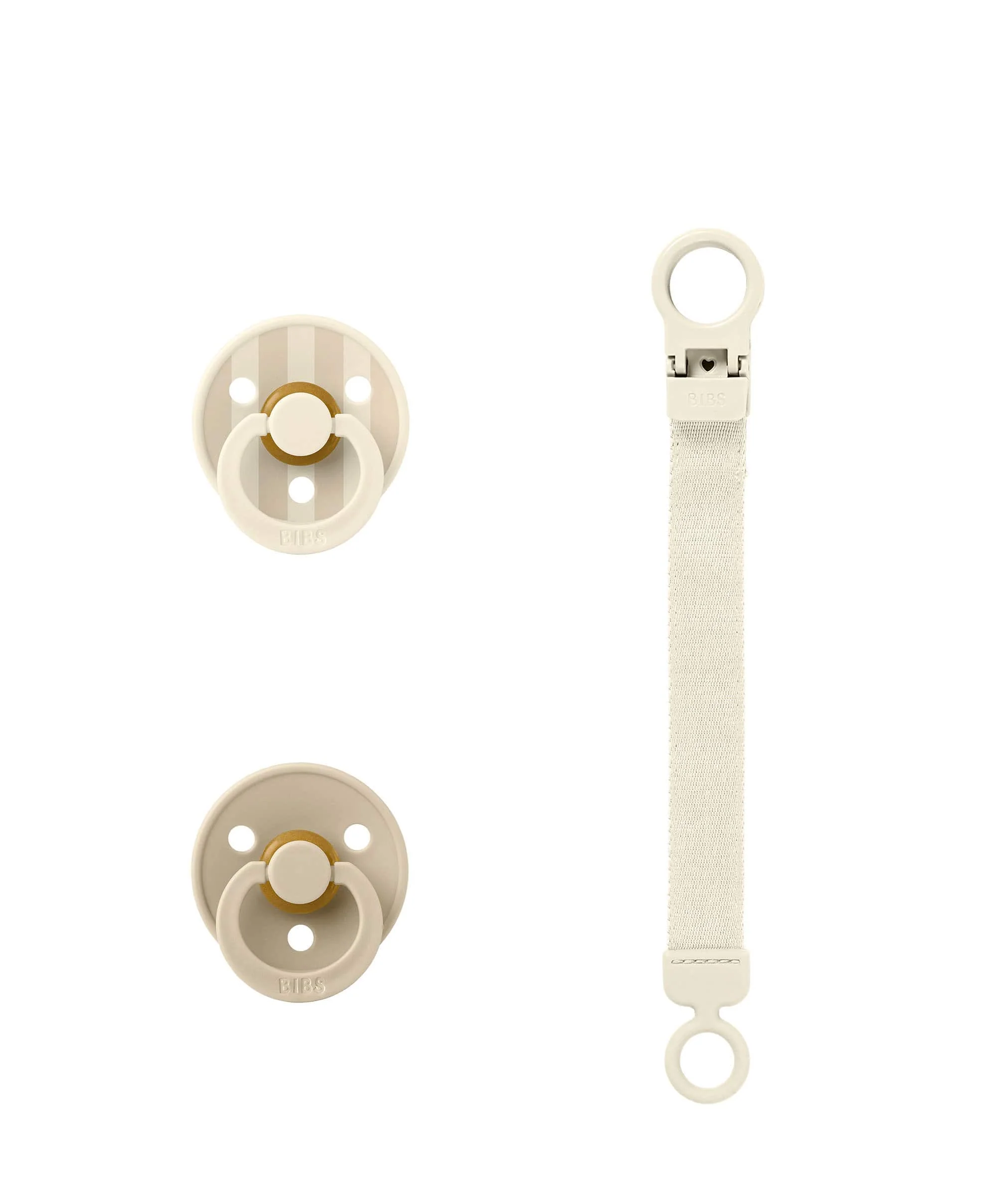BIBS Pacifier & Loop Clip Gift Set - Vanilla - Image 2