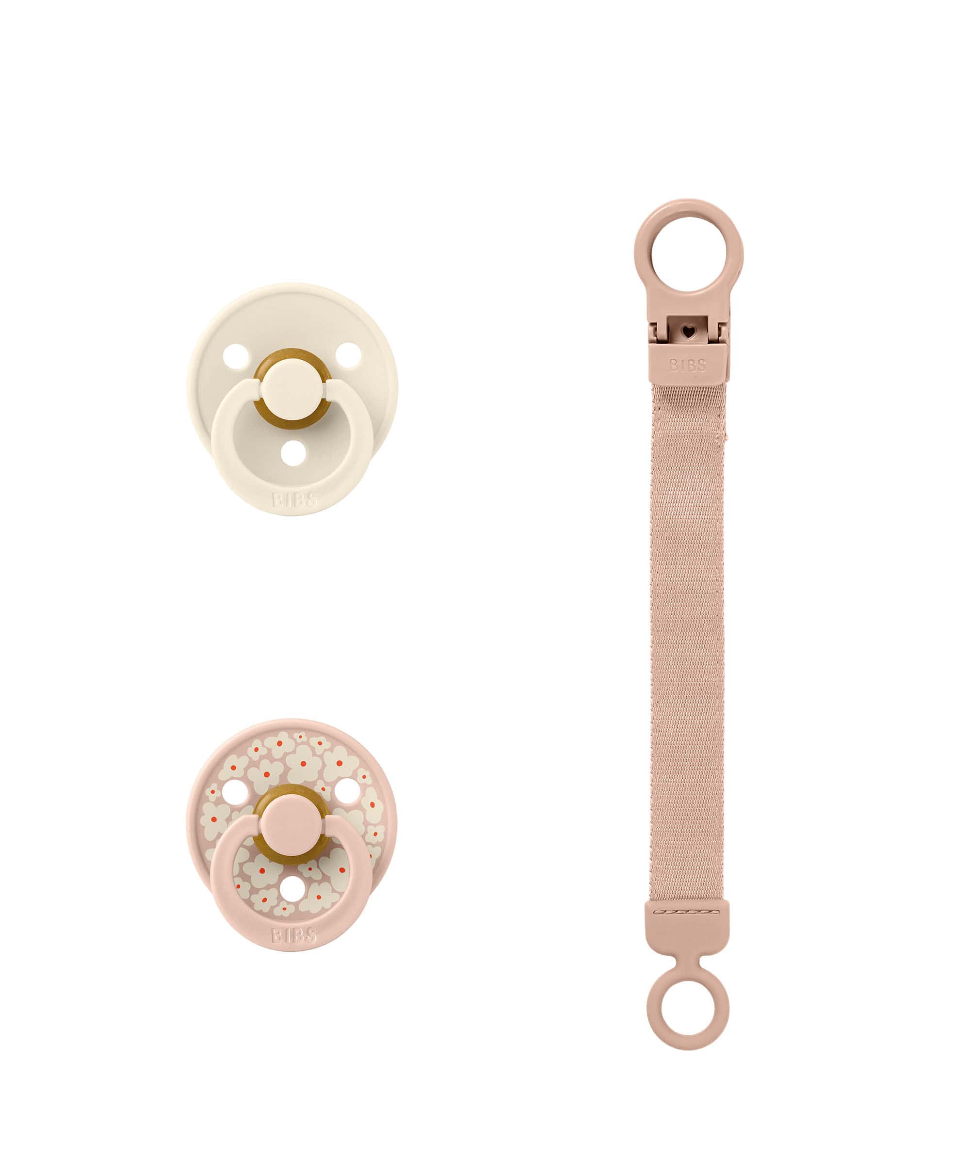 BIBS Pacifier & Loop Clip Gift Set - Blush - Image 2