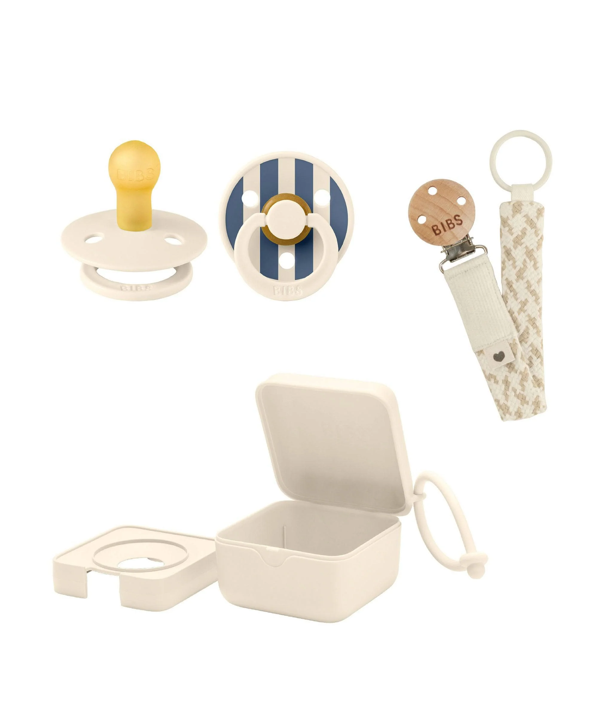 BIBS Dummies Bundles (3 Pieces) – Ivory/Steel Blue