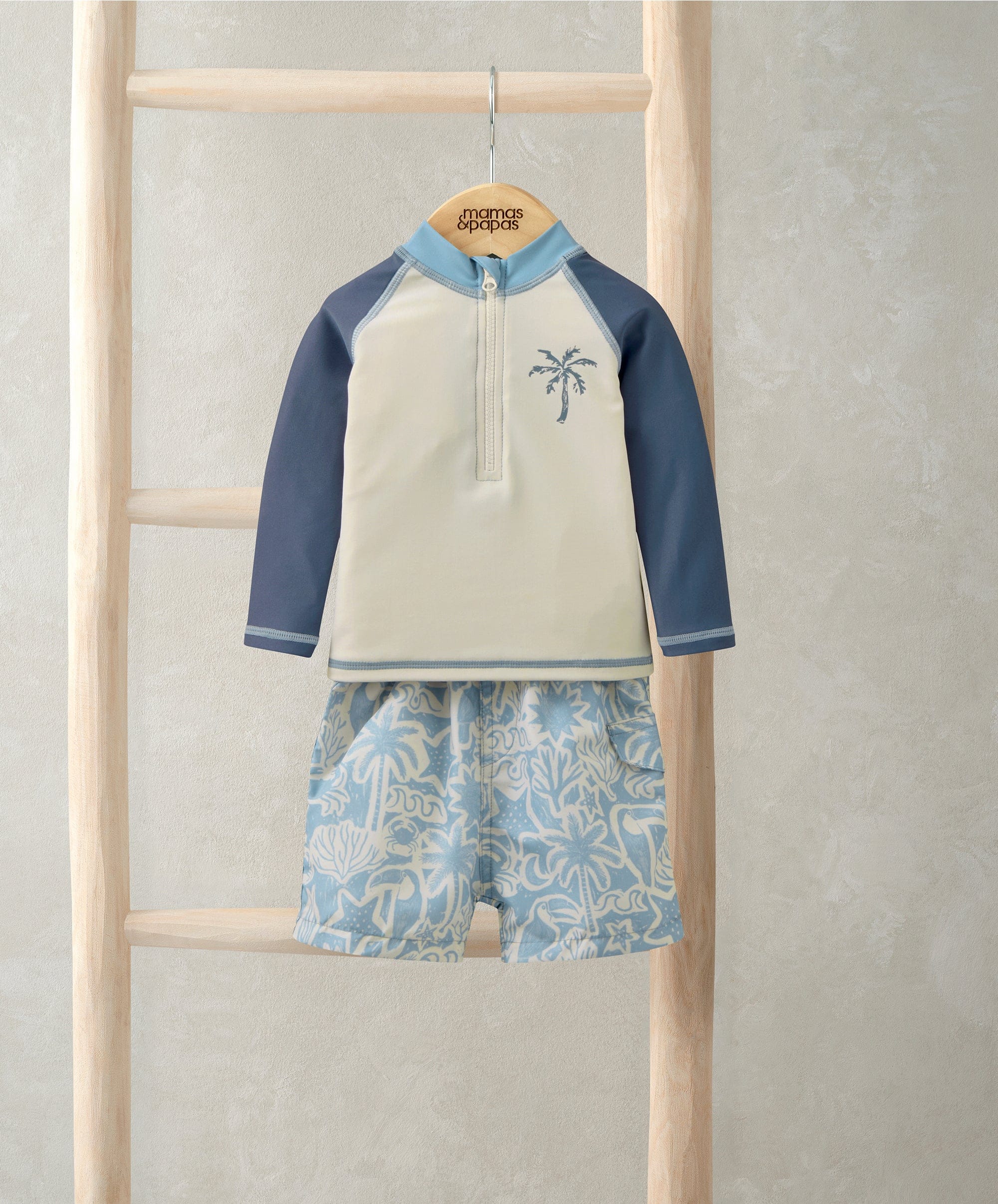Board Shorts & Long-sleeved Top Outfit Set