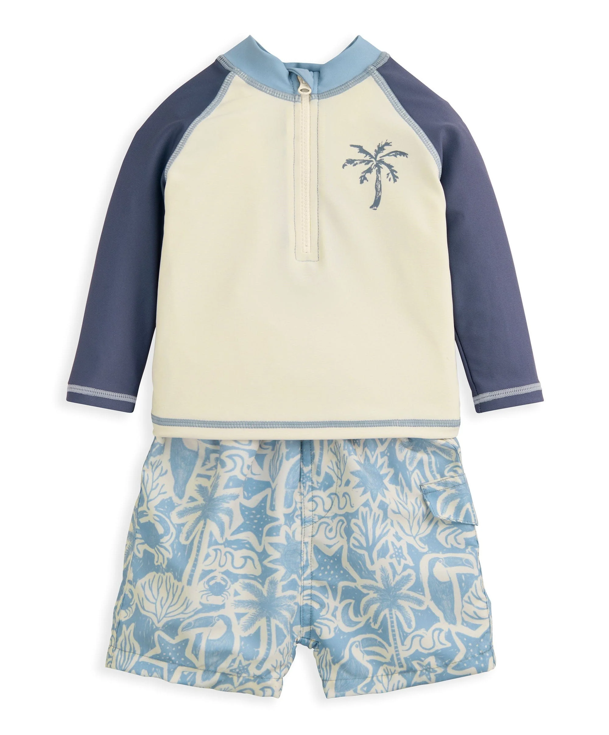 Board Shorts & Long-sleeved Top Outfit Set - Image 4