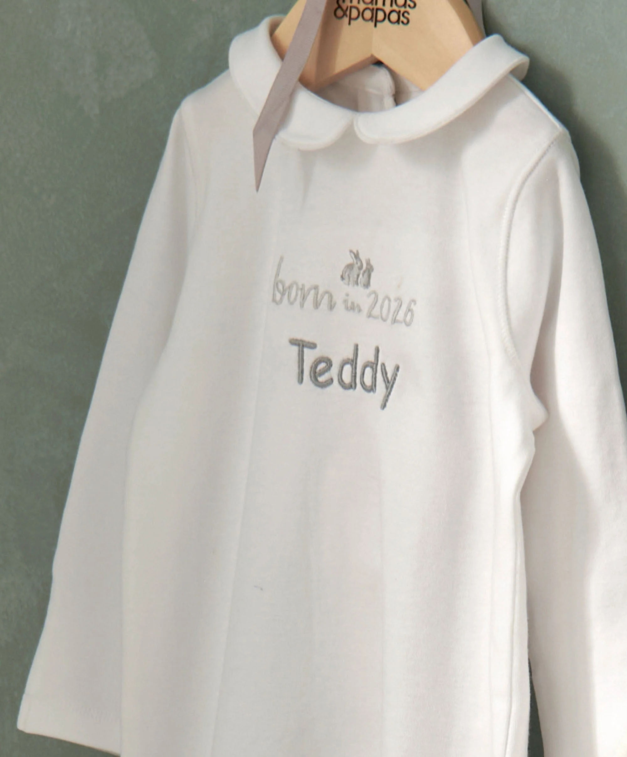 Born in 2026 Embroidered All In One White - Image 2