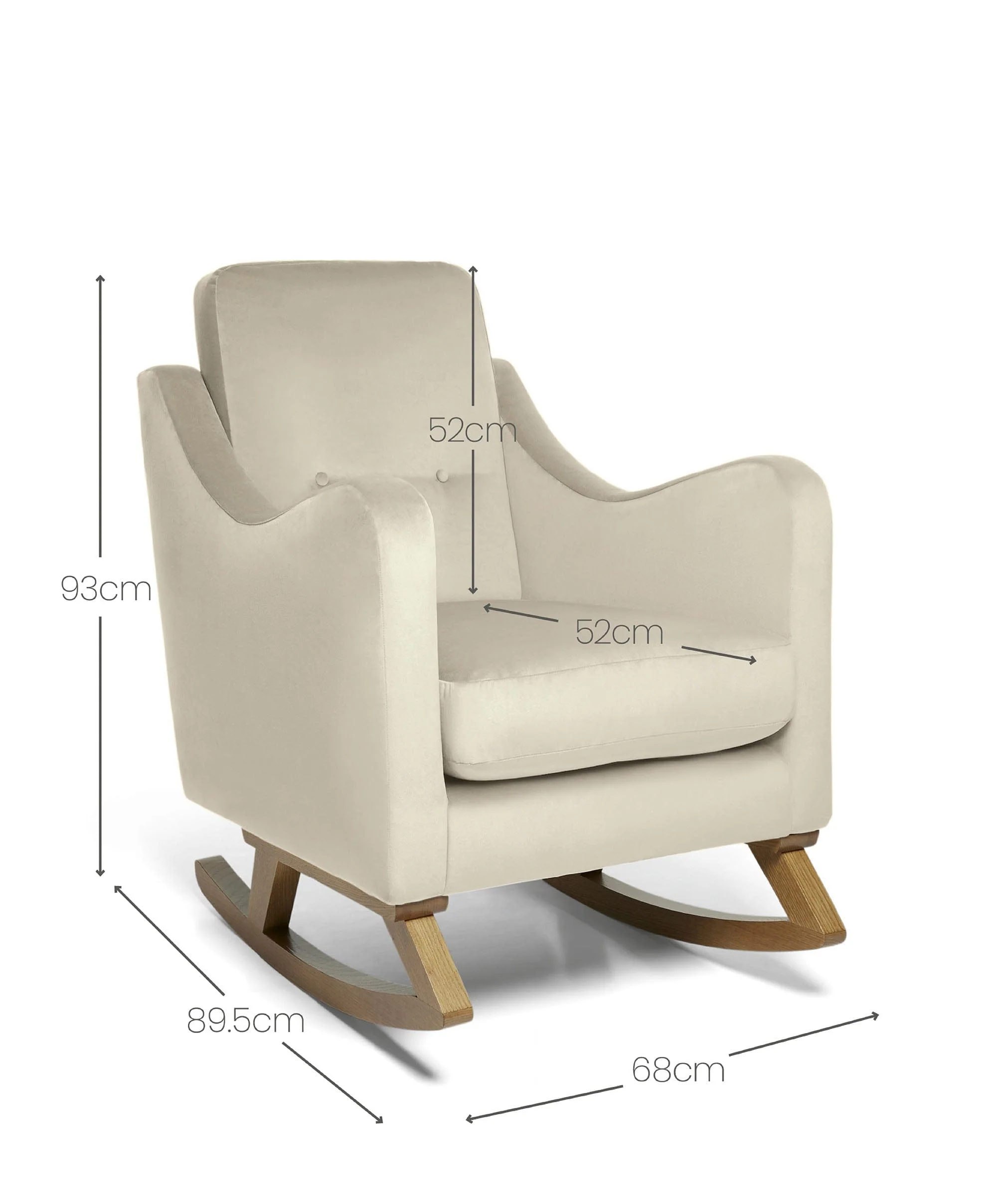 Bowdon Nursing Chair - Latte Velvet - Image 6