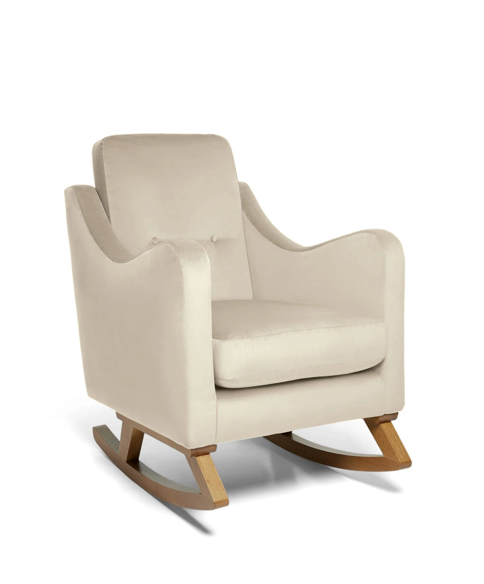 Bowdon Nursing Chair & Footstool Set - Latte Velvet - Image 3